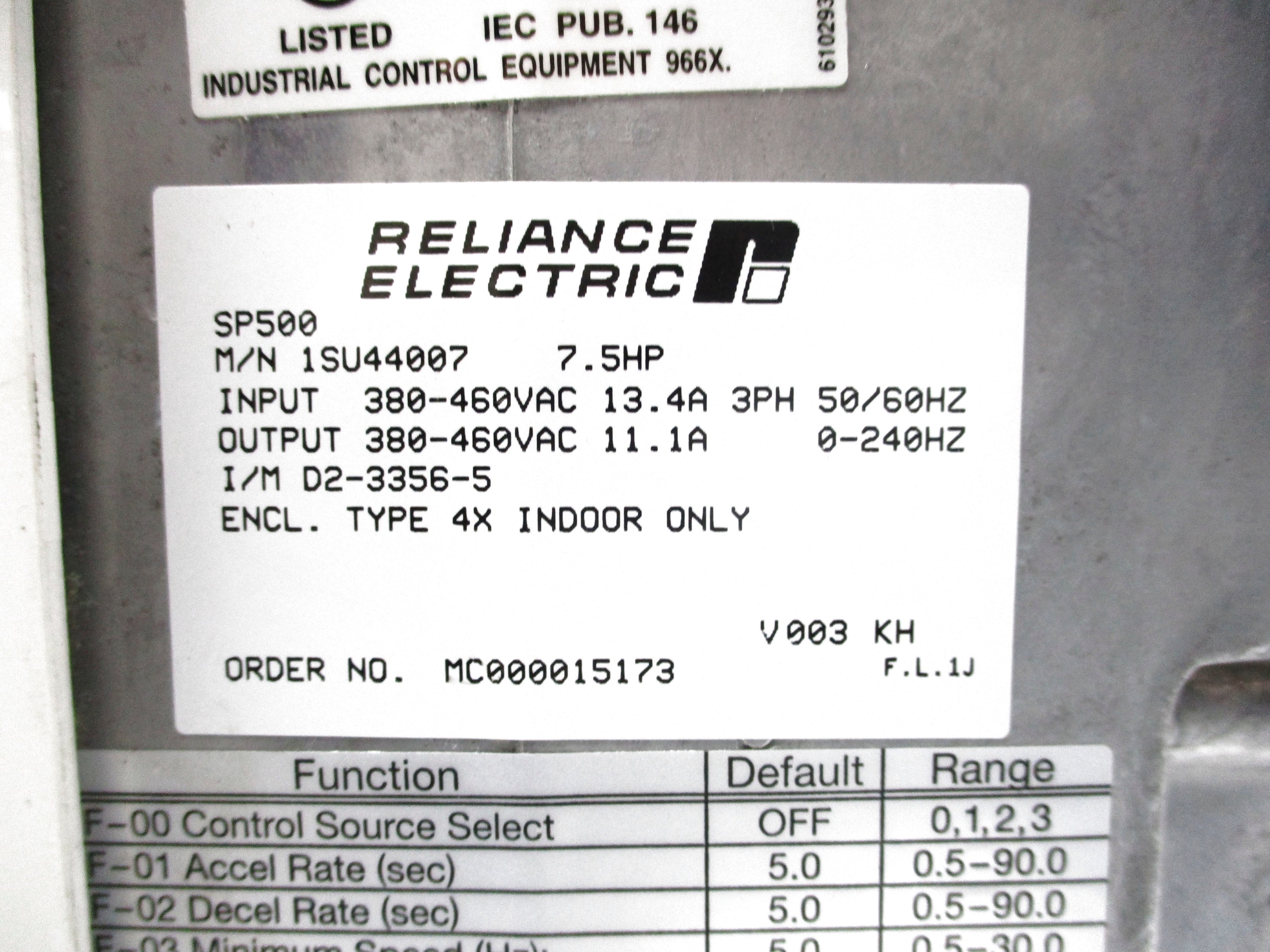 RELIANCE ELECTRIC 1SU44007 NSNP