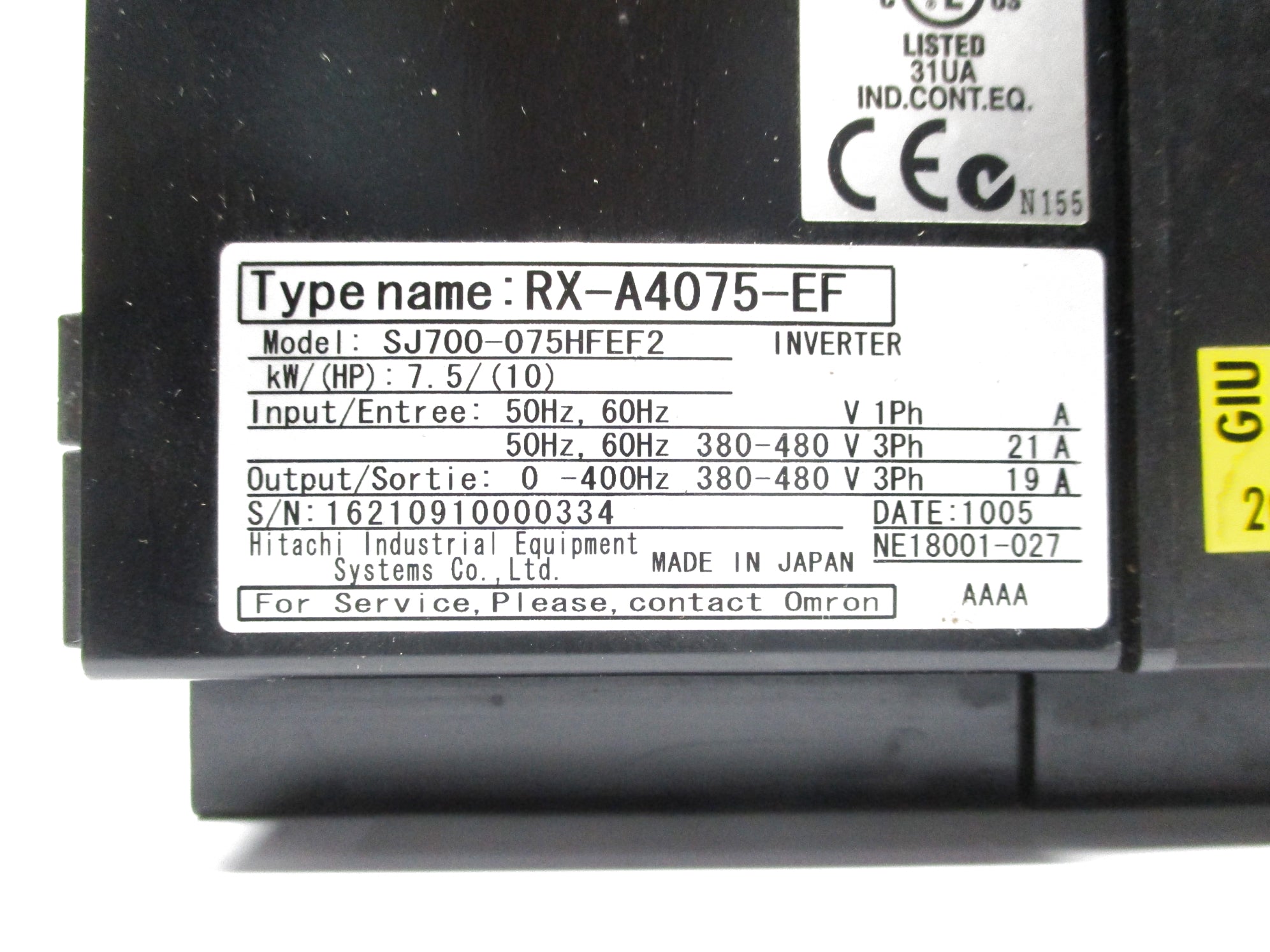 HITACHI RX-A4075-EF (AS PICTURED) UNMP
