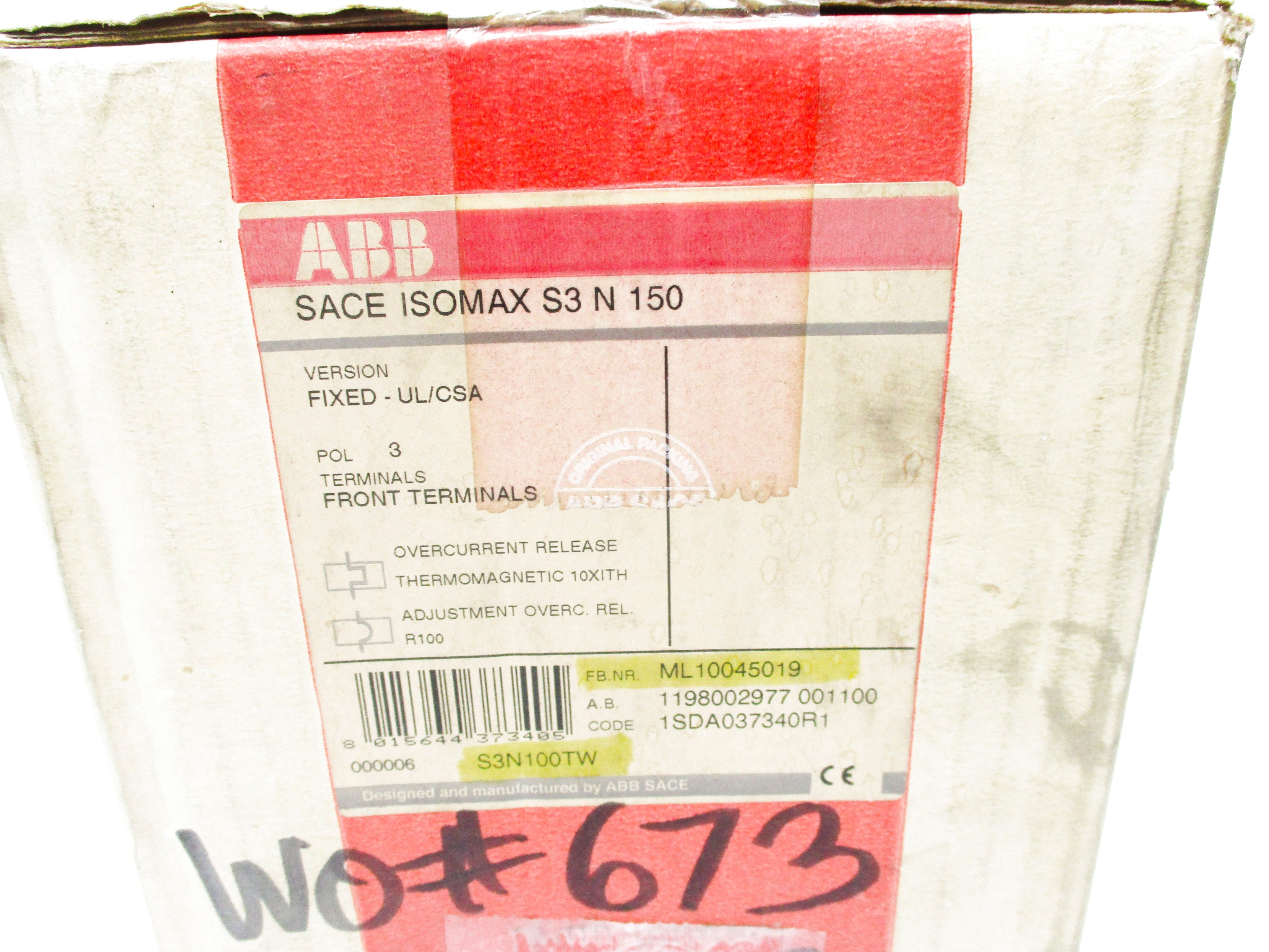 ABB S3N100TW 100A NSFS