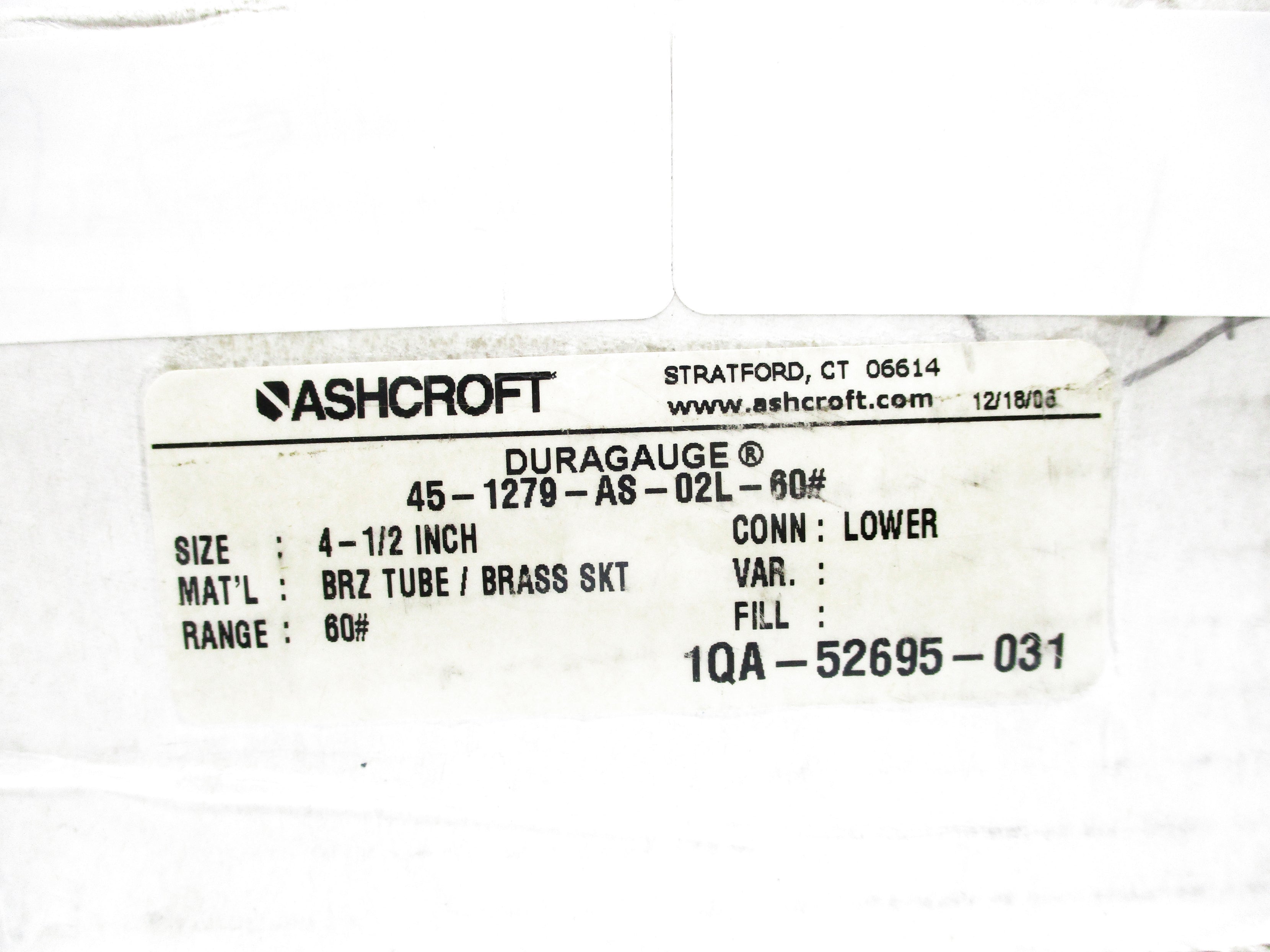 ASHCROFT 45-1279-AS-02L-60# NSMP