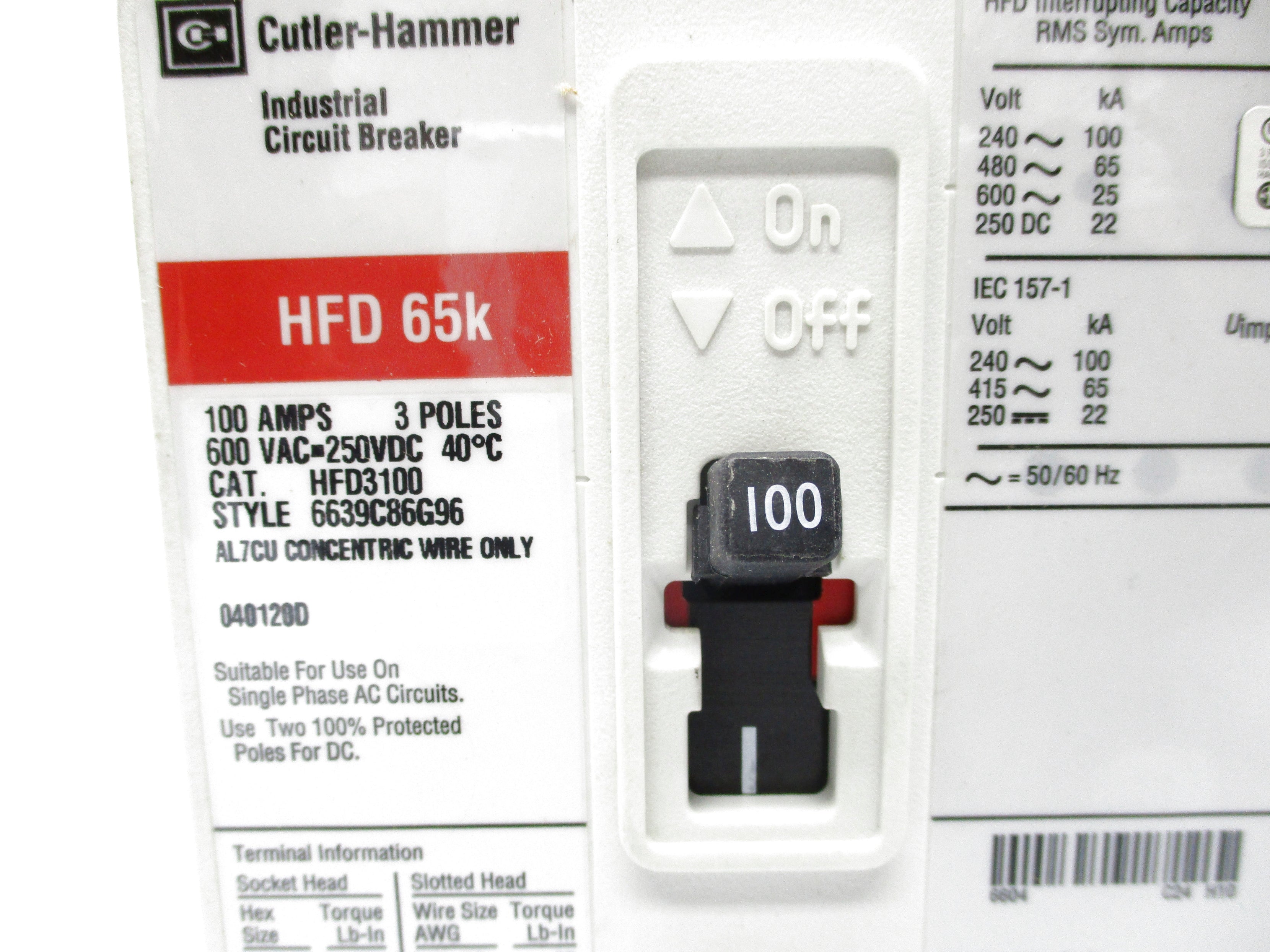 CUTLER HAMMER HFD3100 100A NSMP