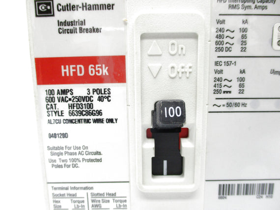 CUTLER HAMMER HFD3100 100A NSMP