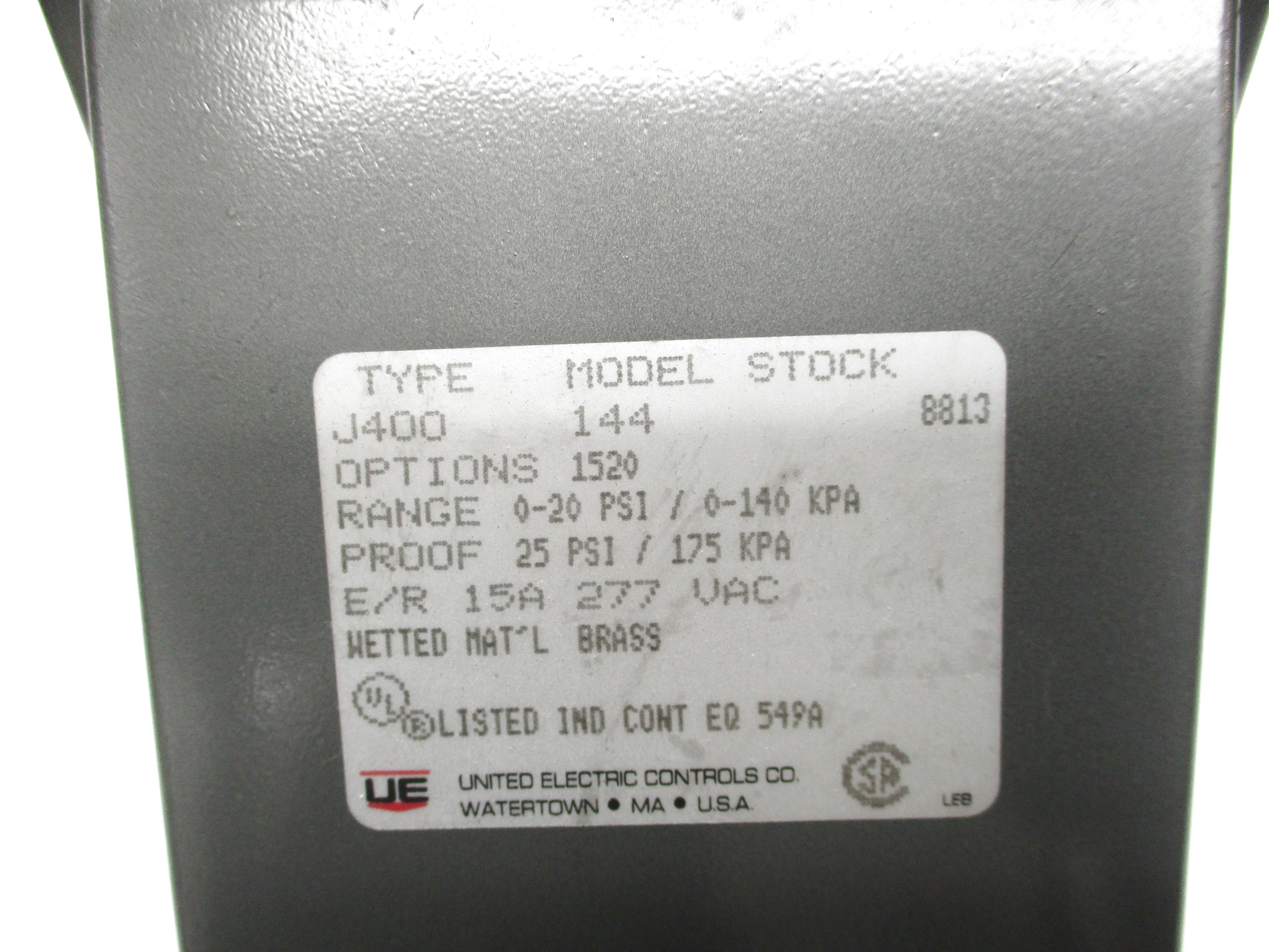 UNITED ELECTRIC J400-144 NSNP