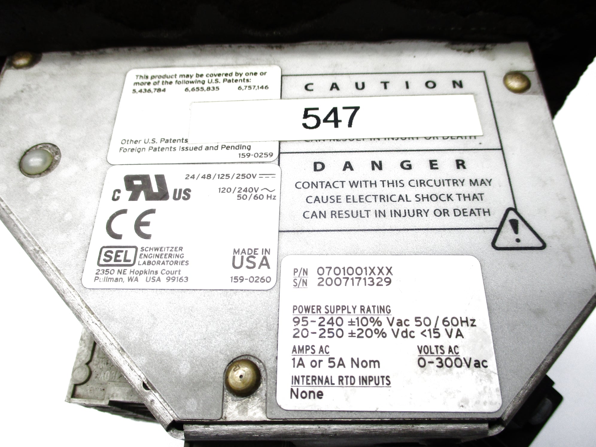 SEL SEL-701 0701001XXX (AS PICTURED) UNMP