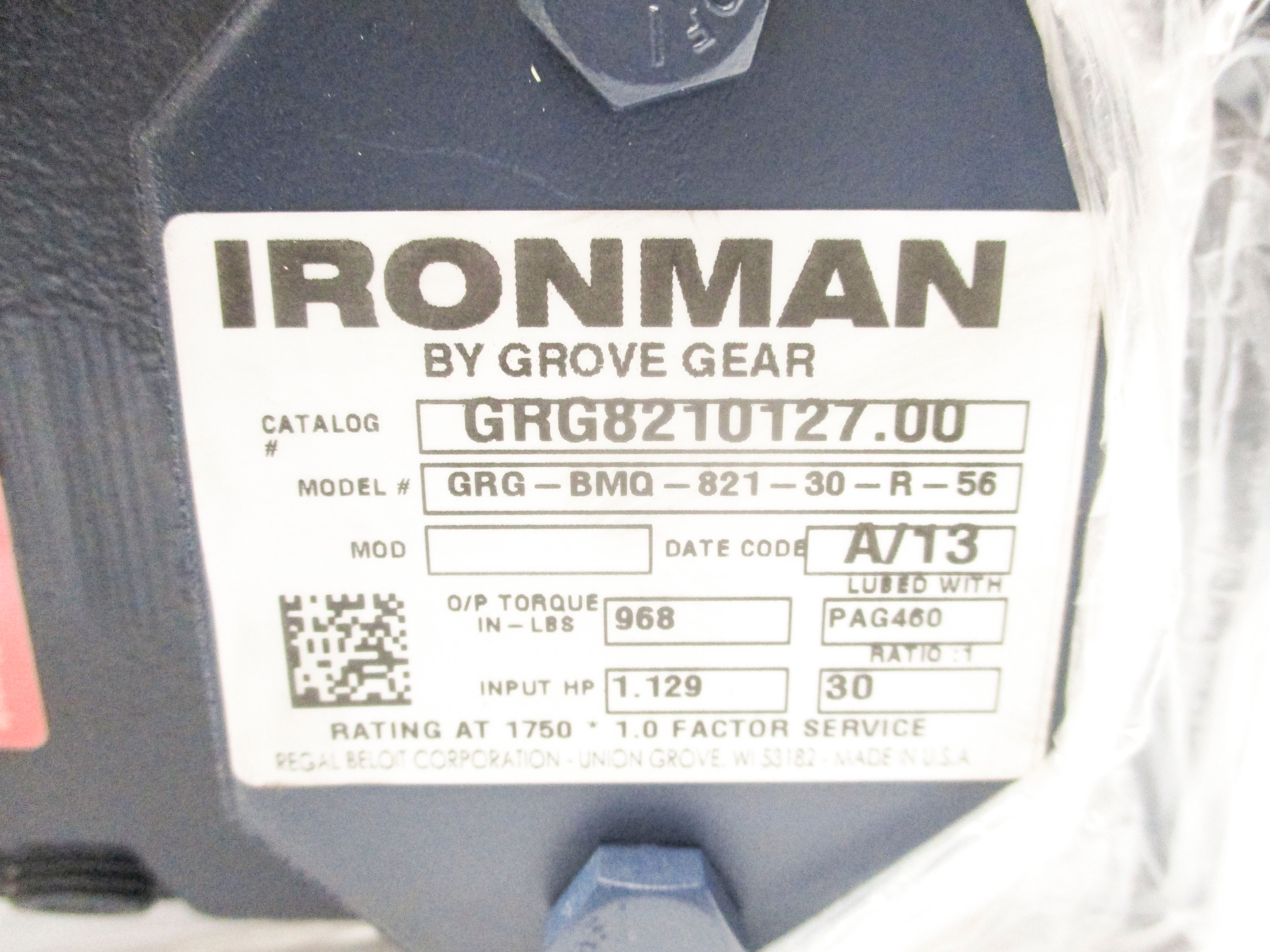 GROVE GEAR GRG-BMQ-821-30-R-56 GRG8210127.00 NSMP