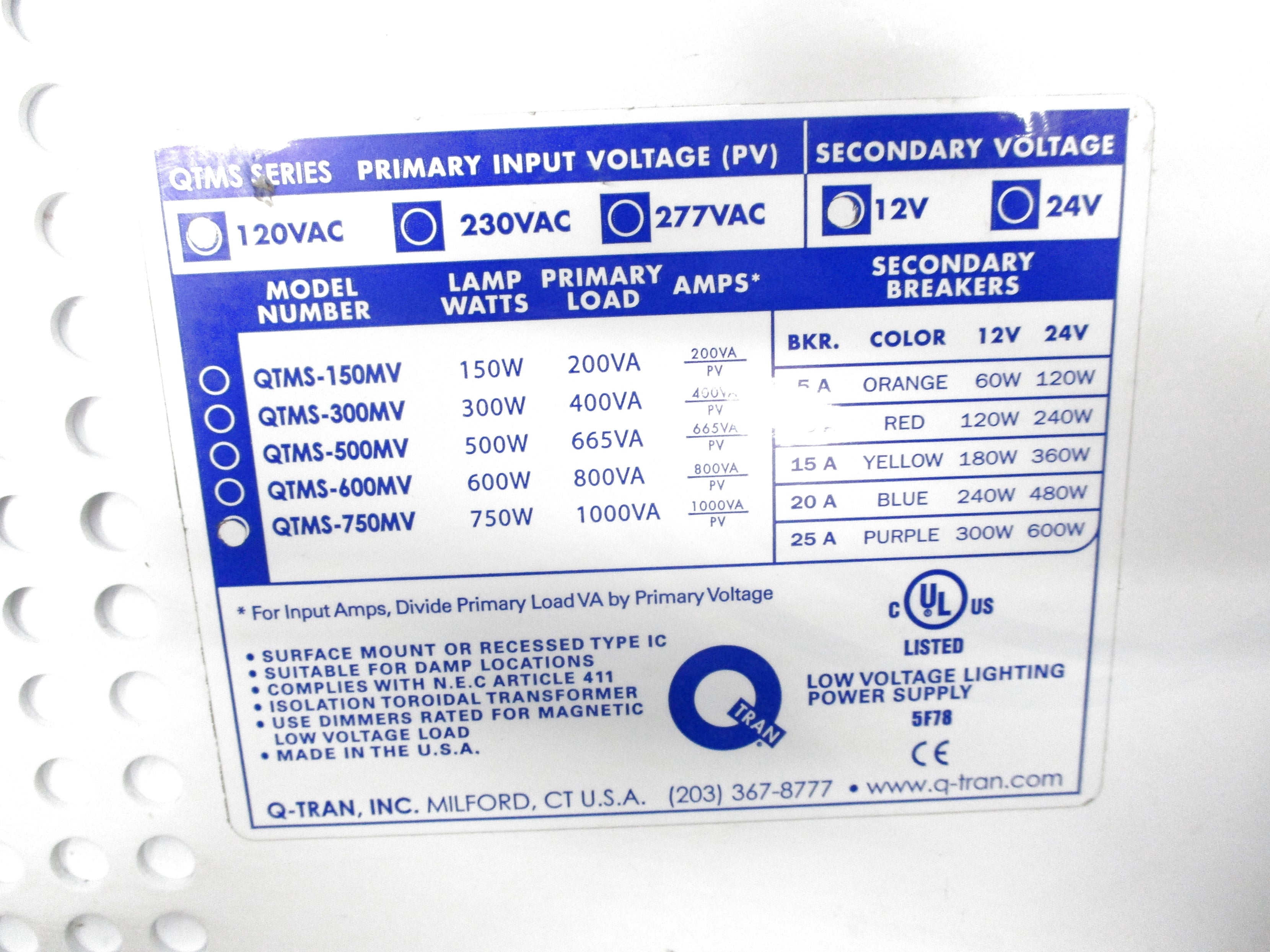 Q-TRAN QTMS-750MV (AS PICTURED) NSNP