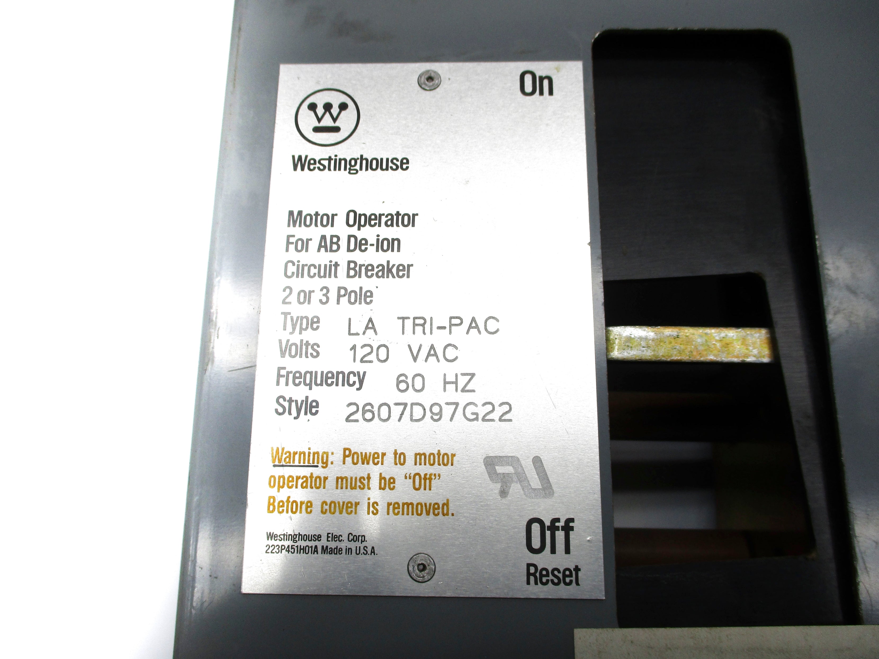 WESTINGHOUSE 2607D97G22 UNMP