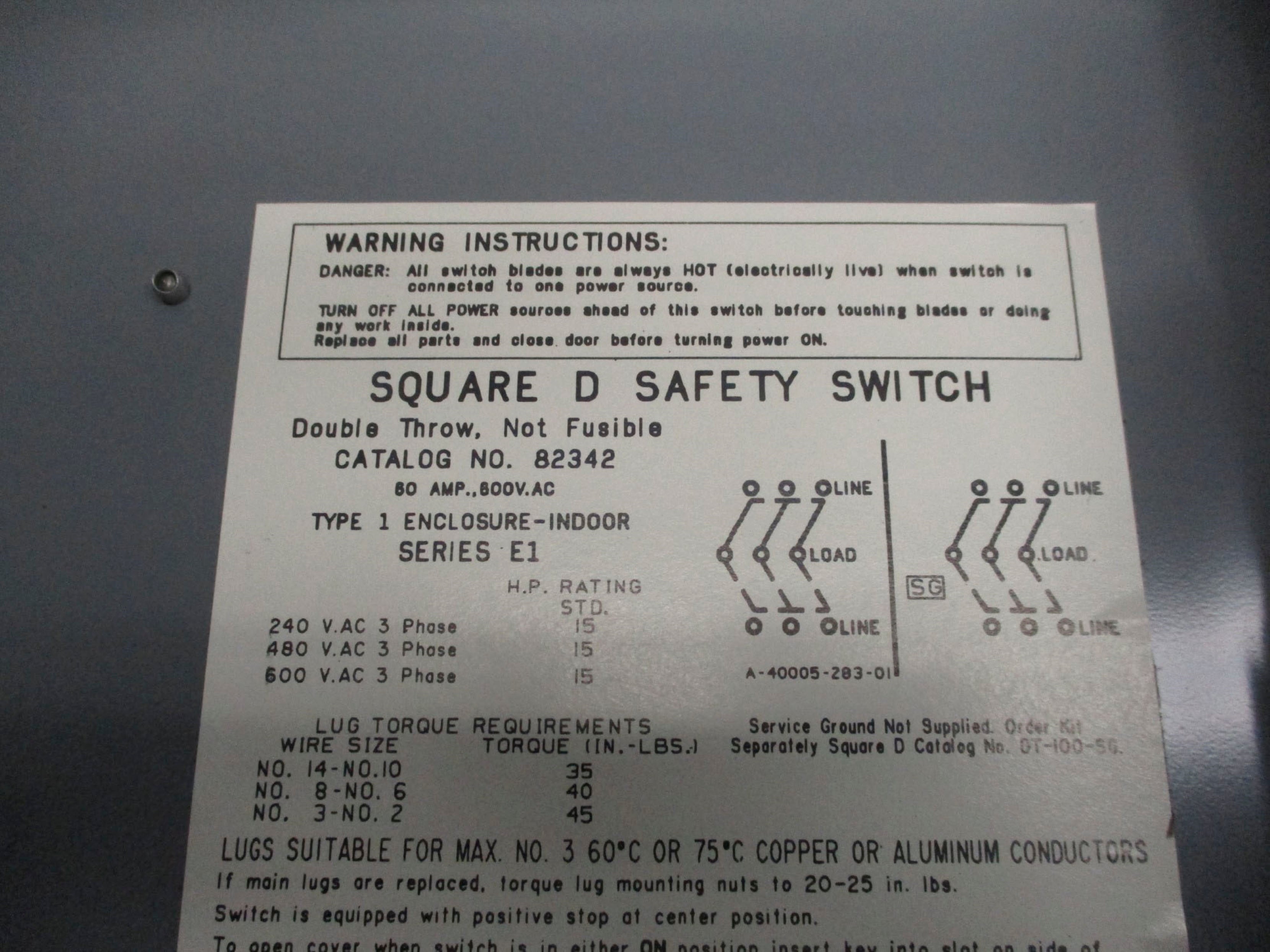 SQUARE D 82342 UNMP