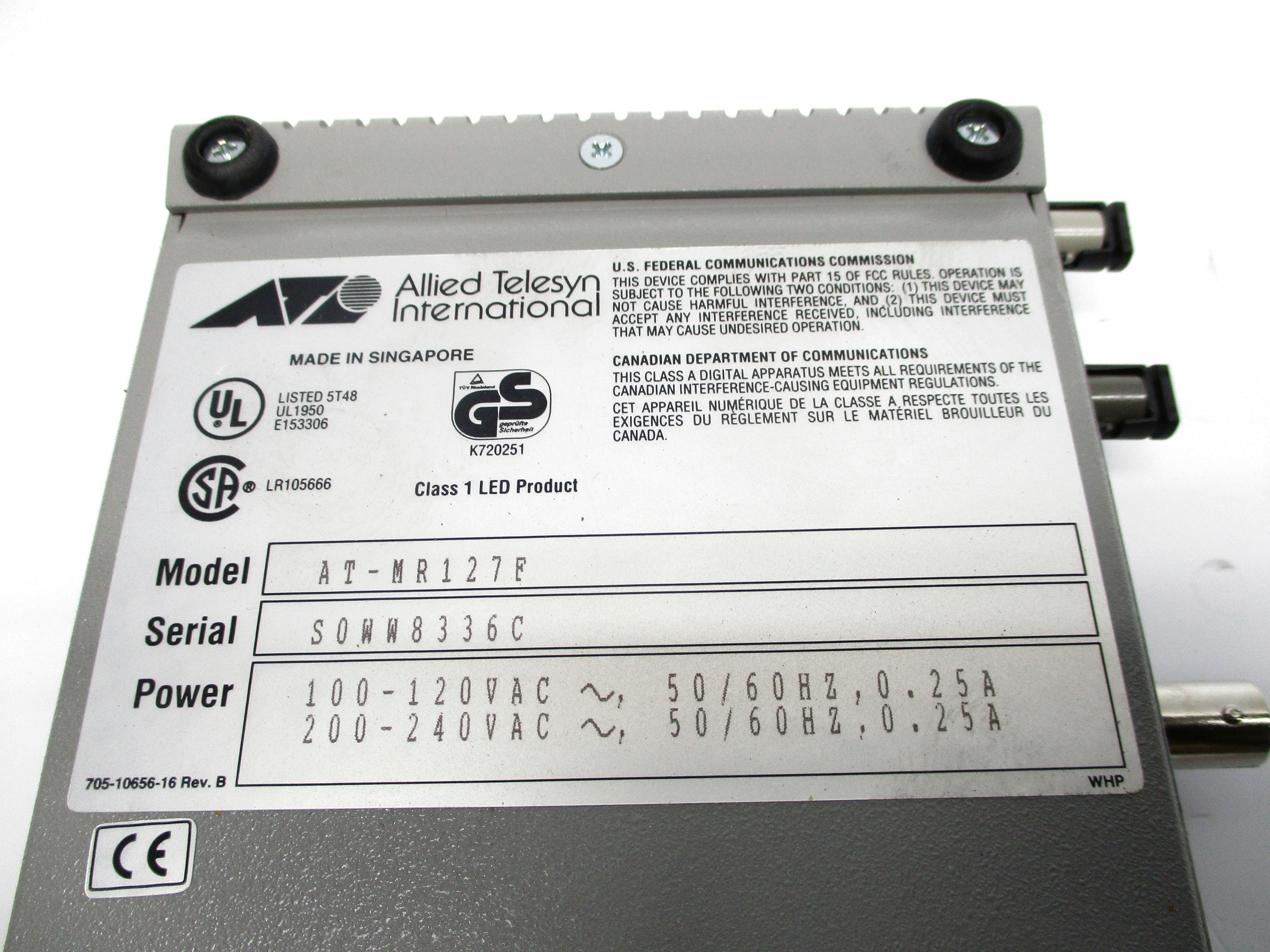 ALLIED TELESYN AT-MR127F 240VAC 0.25A NSMP