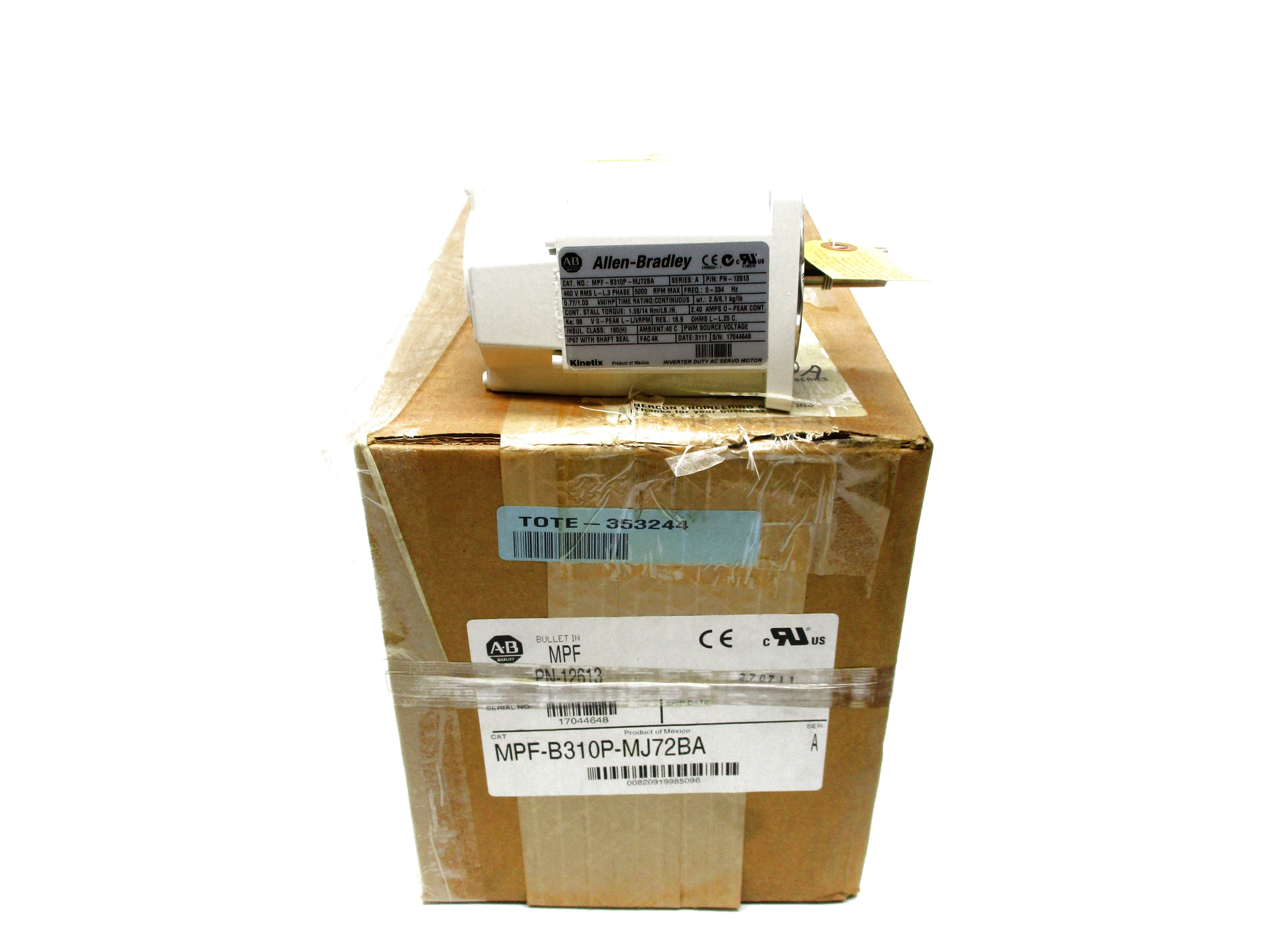 ALLEN BRADLEY MPF-B310P-MJ72BA SER. A NSMP