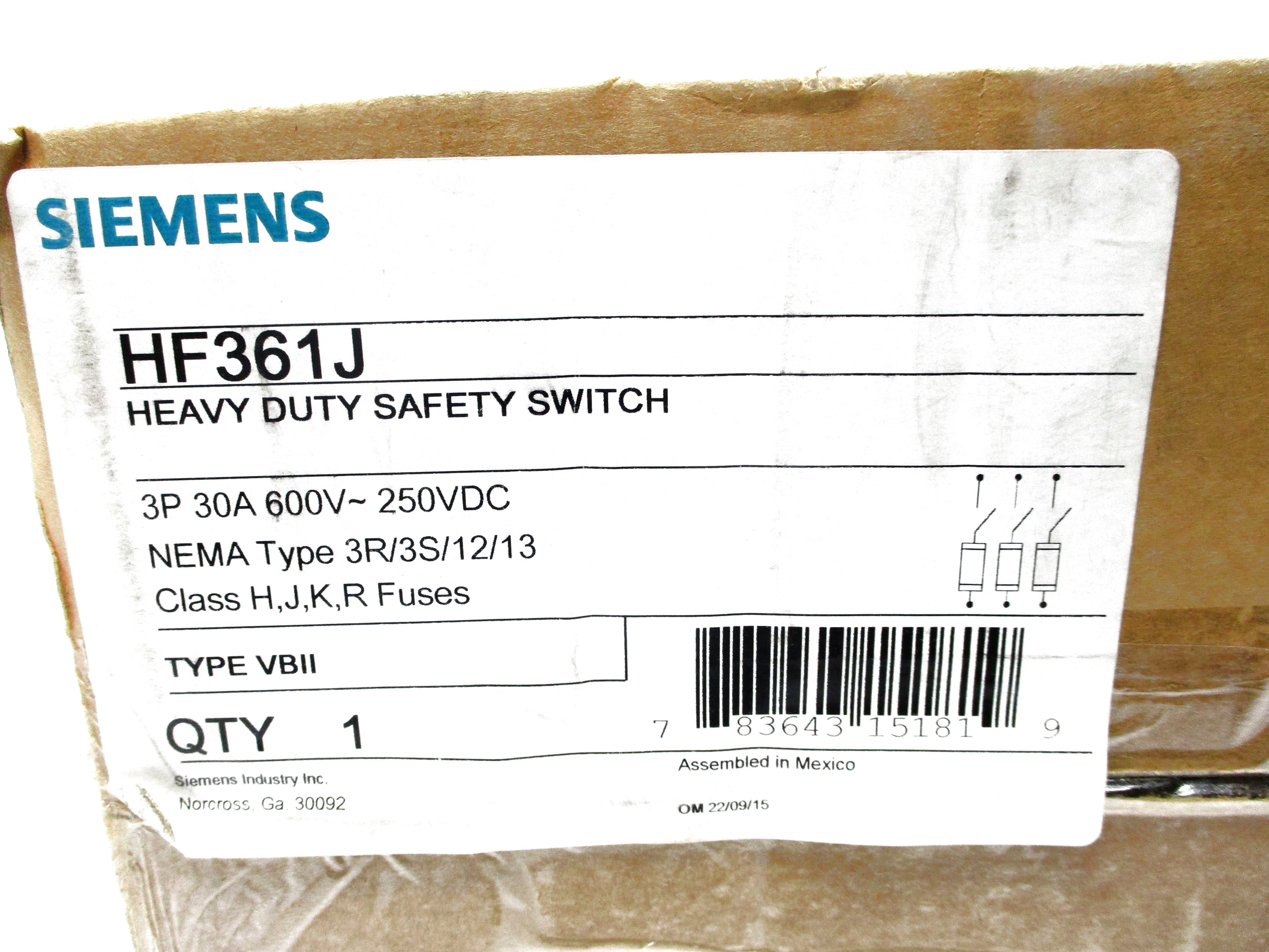 SIEMENS HF361J NSFS