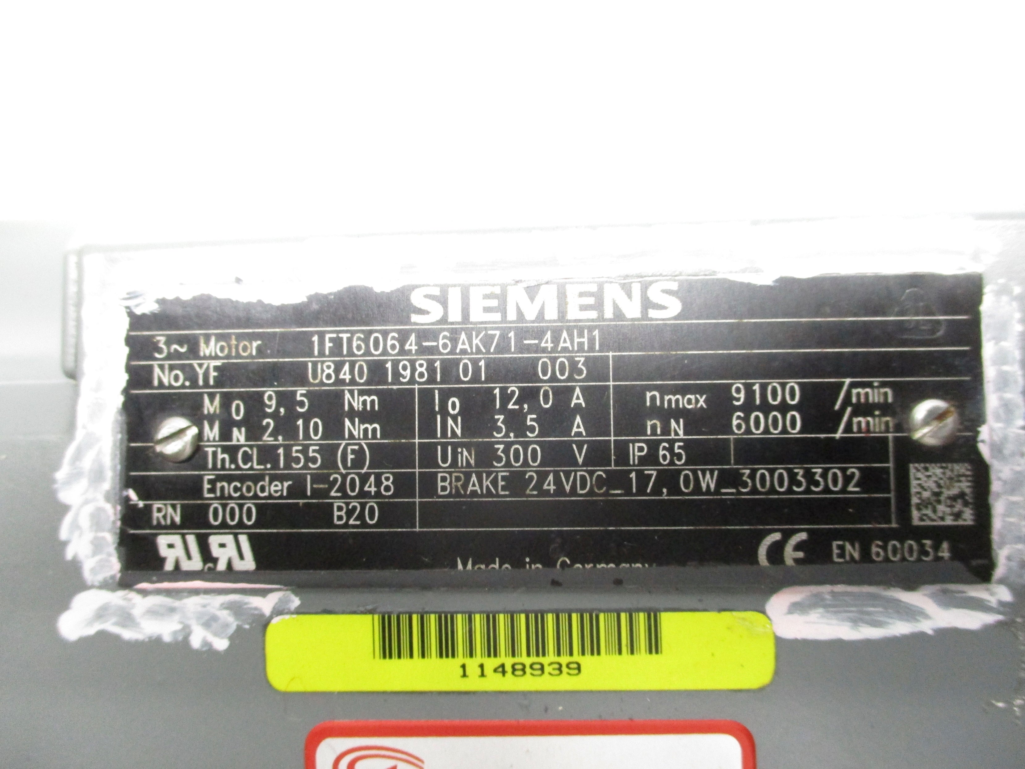 SIEMENS 1FT6064-6AK71-4AH1 REMAN