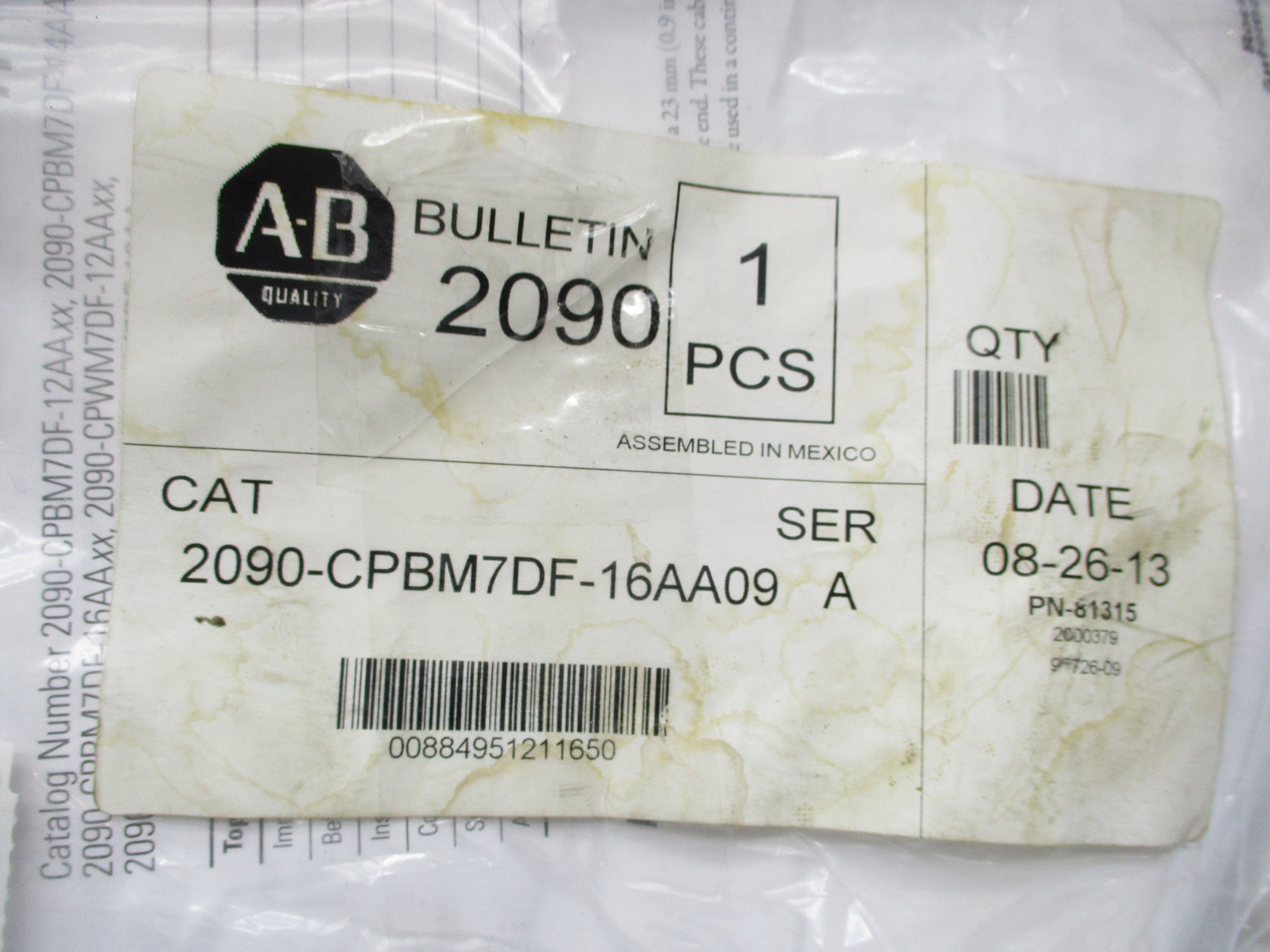 ALLEN BRADLEY 2090-CPBM7DF-16AA09 SER. A NSMP