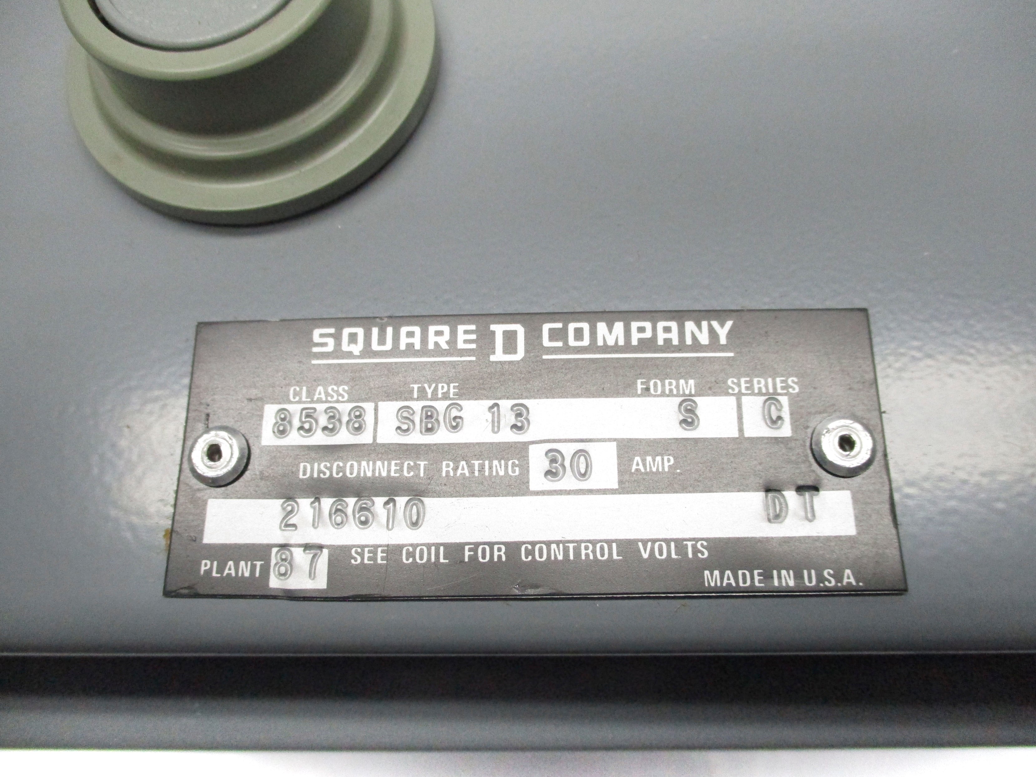 SQUARE D 8538-SBG13-S SER. C 30A NSNP