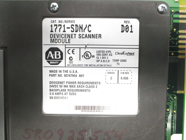 ALLEN BRADLEY 1771-SDN SER. C F/W 6.006 REMAN