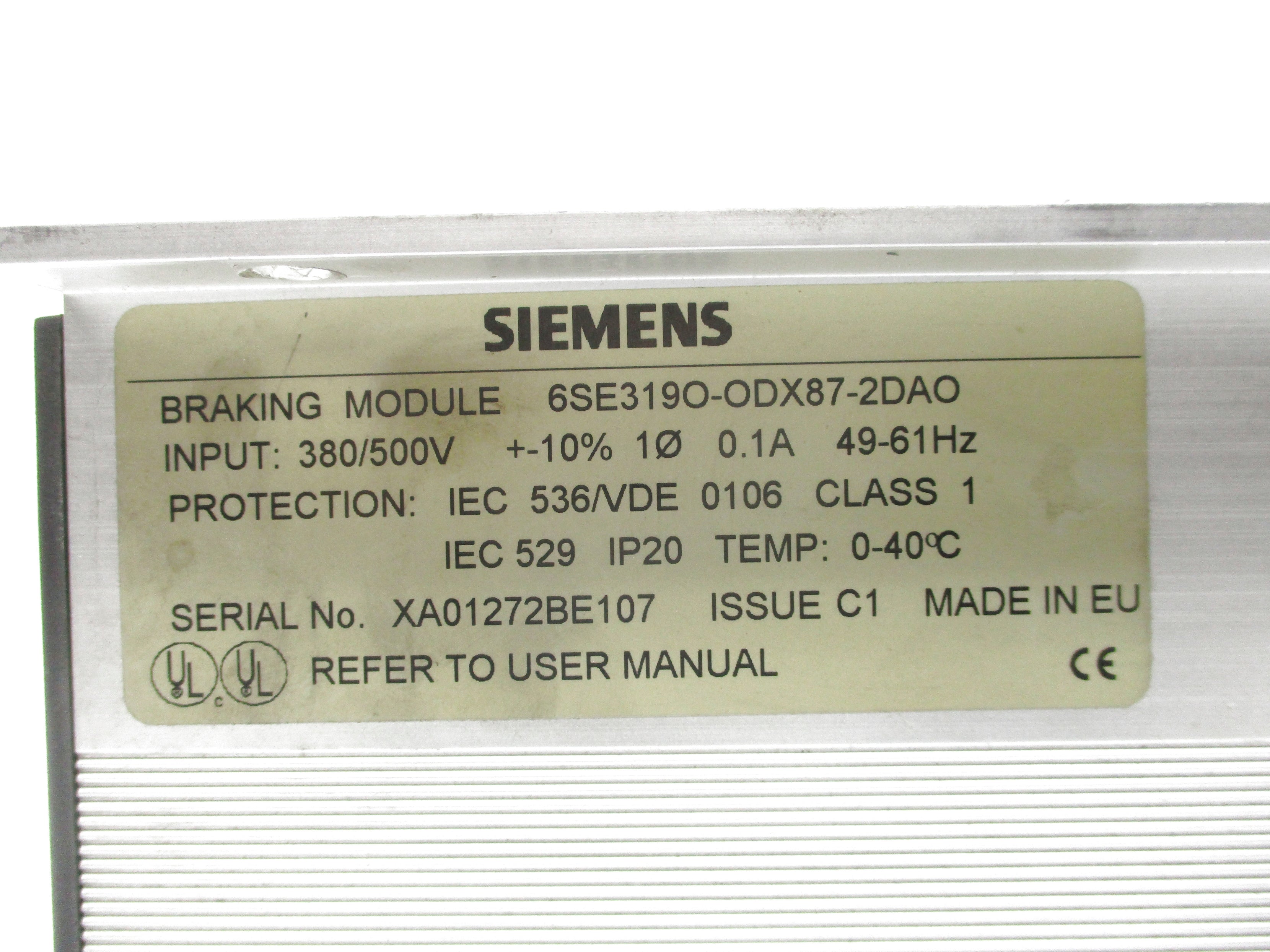 SIEMENS 6SE319O-ODX87-2DA0 UNMP