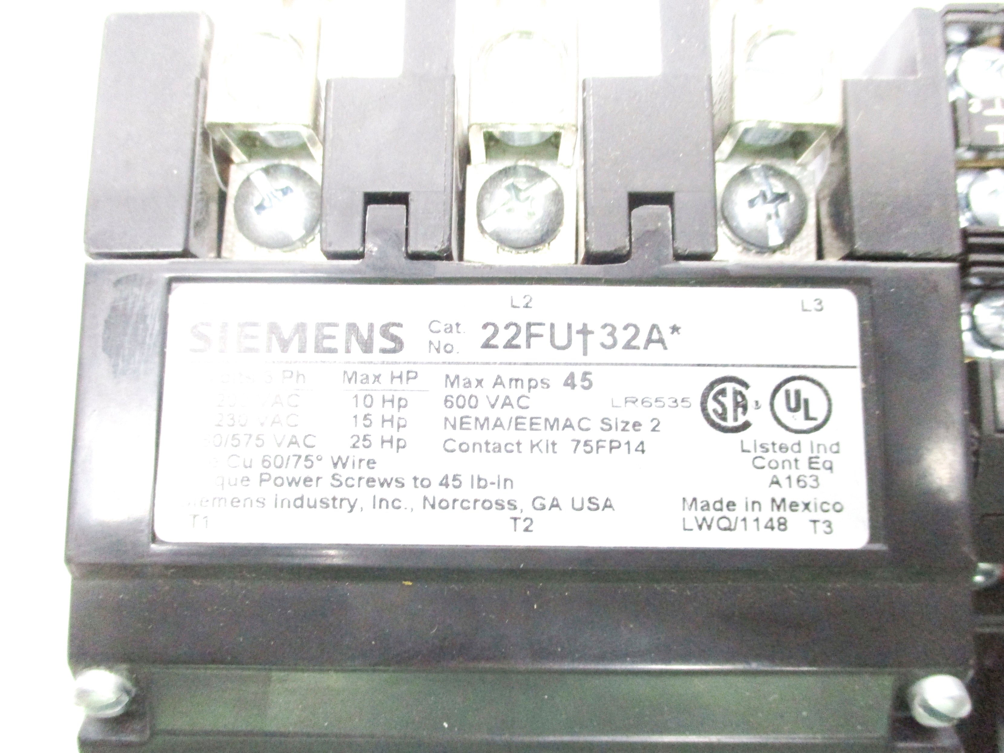 SIEMENS 22FU+32A* 110-240V COIL NSNP