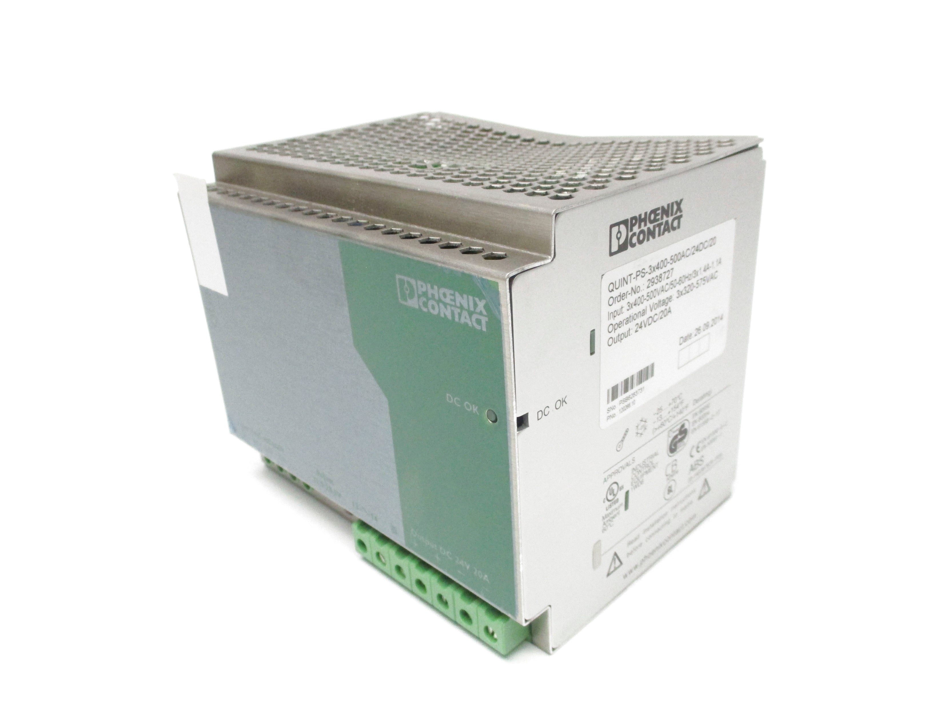 PHOENIX CONTACT QUINT-PS-3X400-500AC/24DC/20 2938727 (AS PICTURED) NSNP