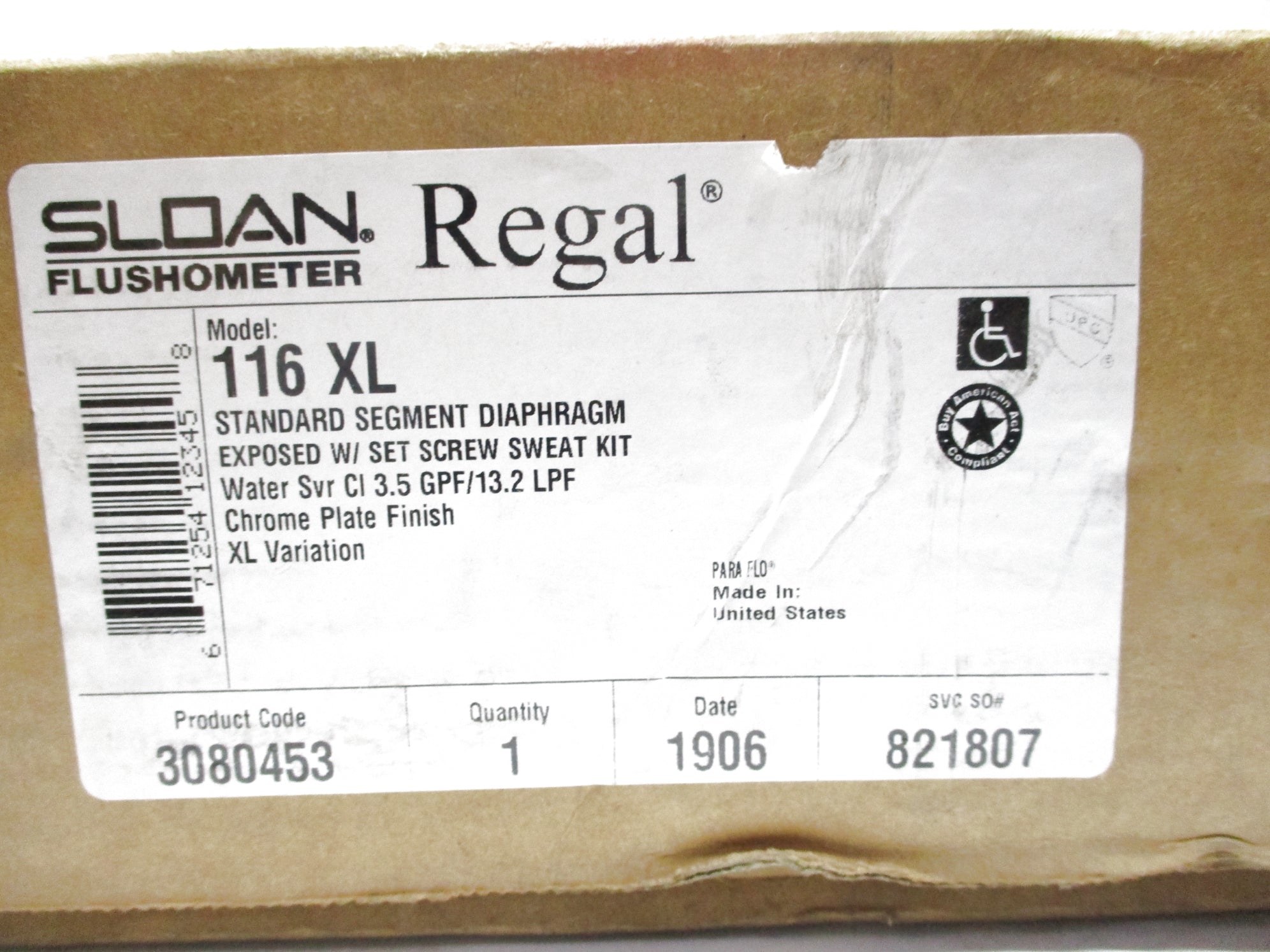 SLOAN 116XL 3080453 NSMP