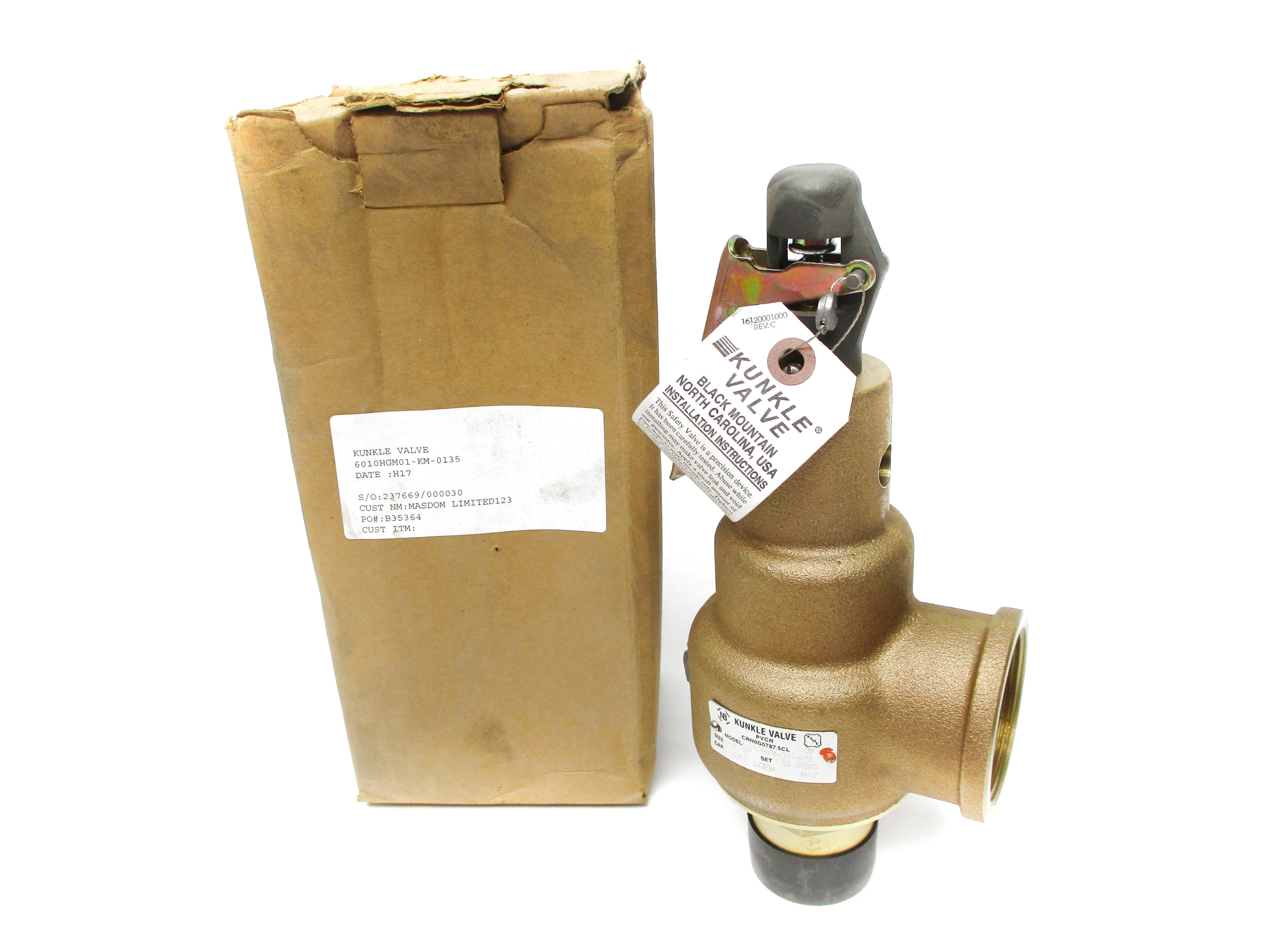 KUNKLE VALVE 6010HGM01-KM-0135 NSMP