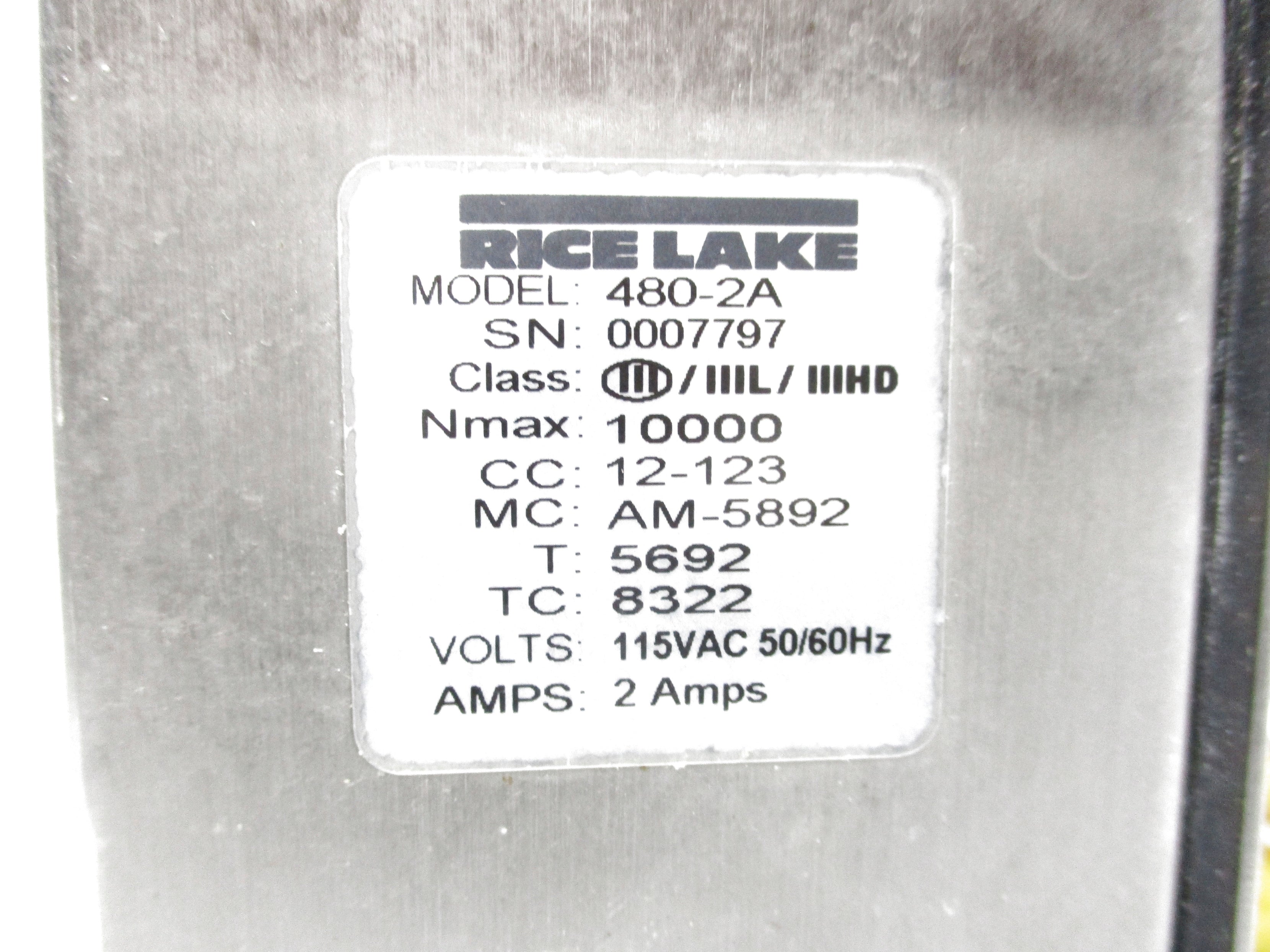 RICE LAKE 480-2A (AS PICTURED) UNMP