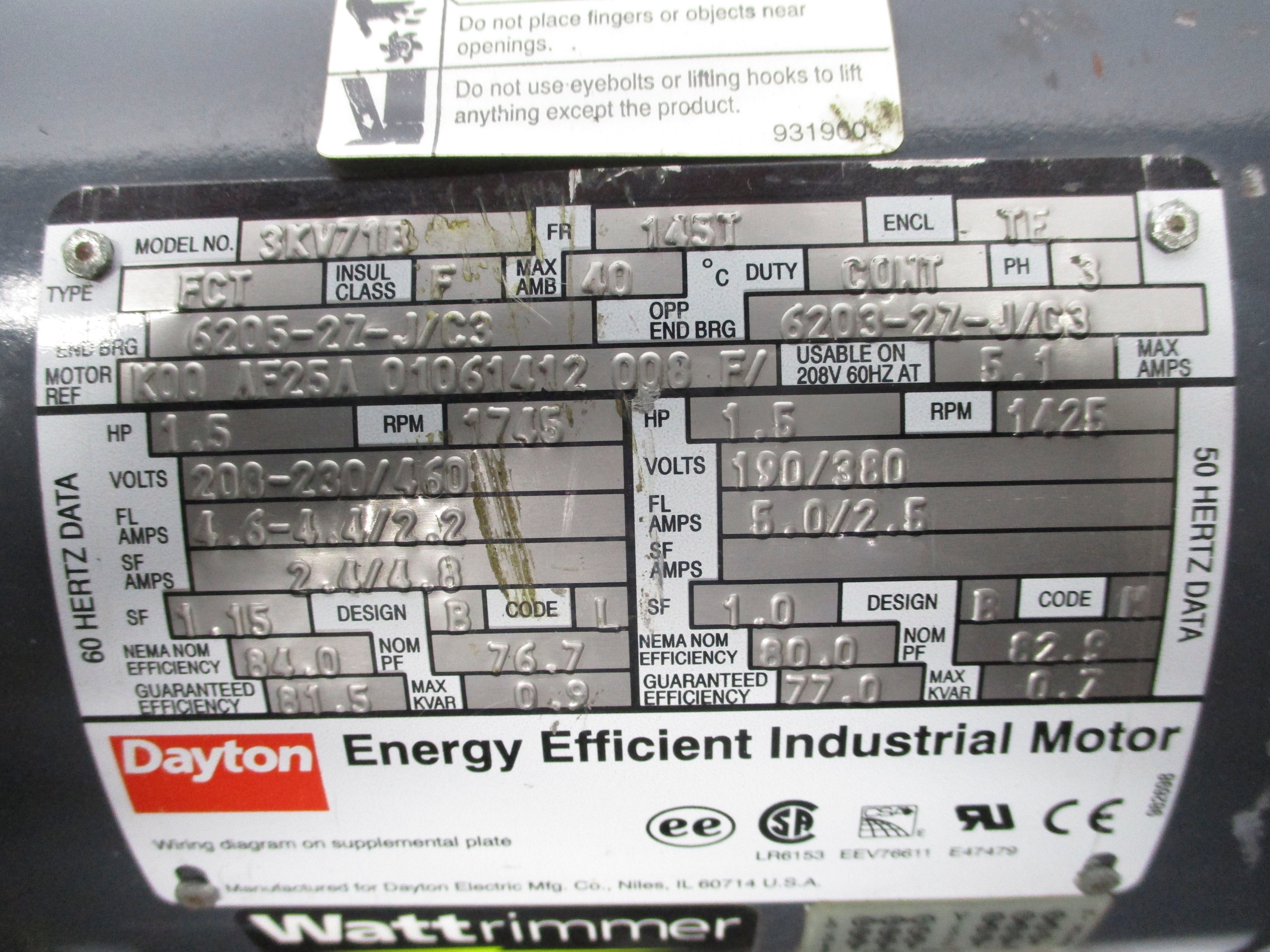 DAYTON 3KV71B UNMP