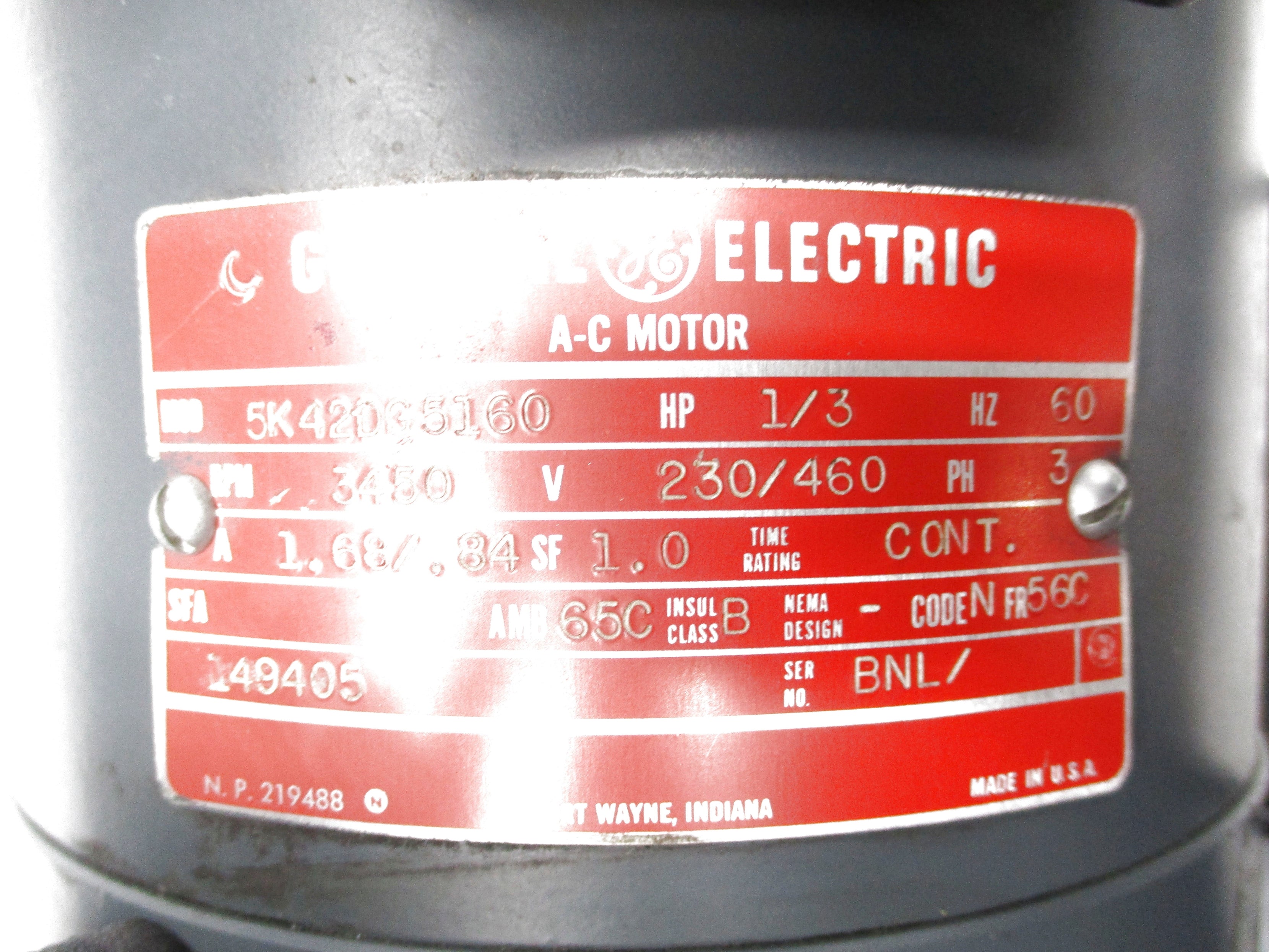 GENERAL ELECTRIC 5K42DG5160 UNMP