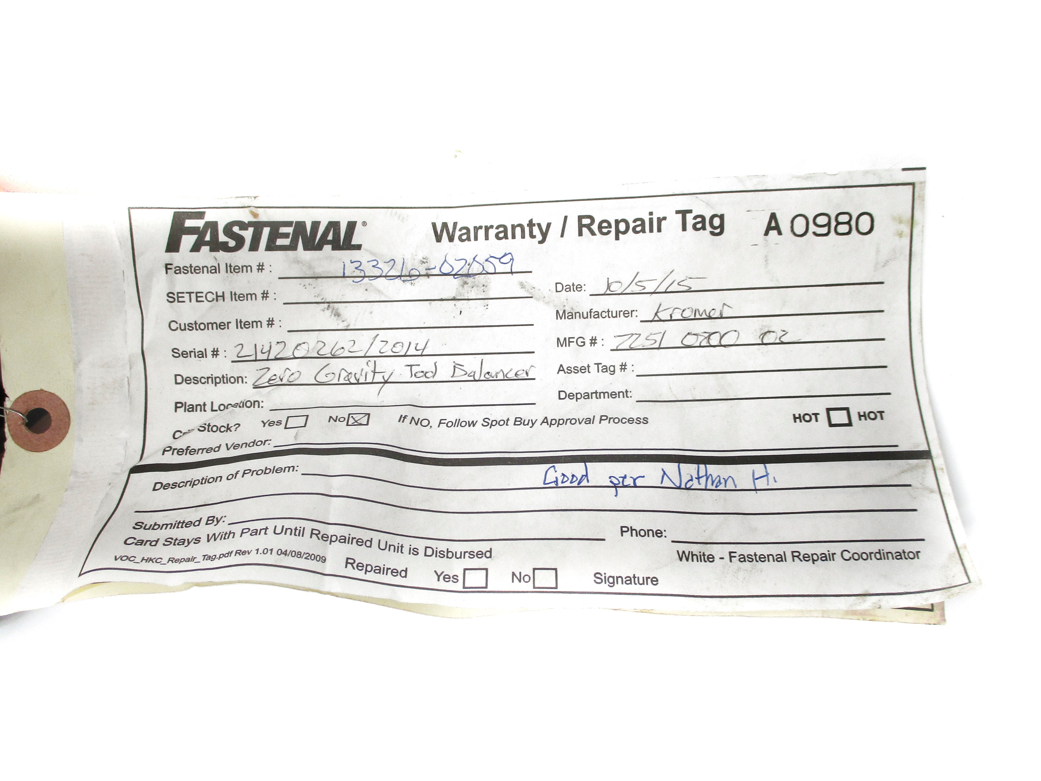 PACKERS KROMER 7251-0800-02 REMAN