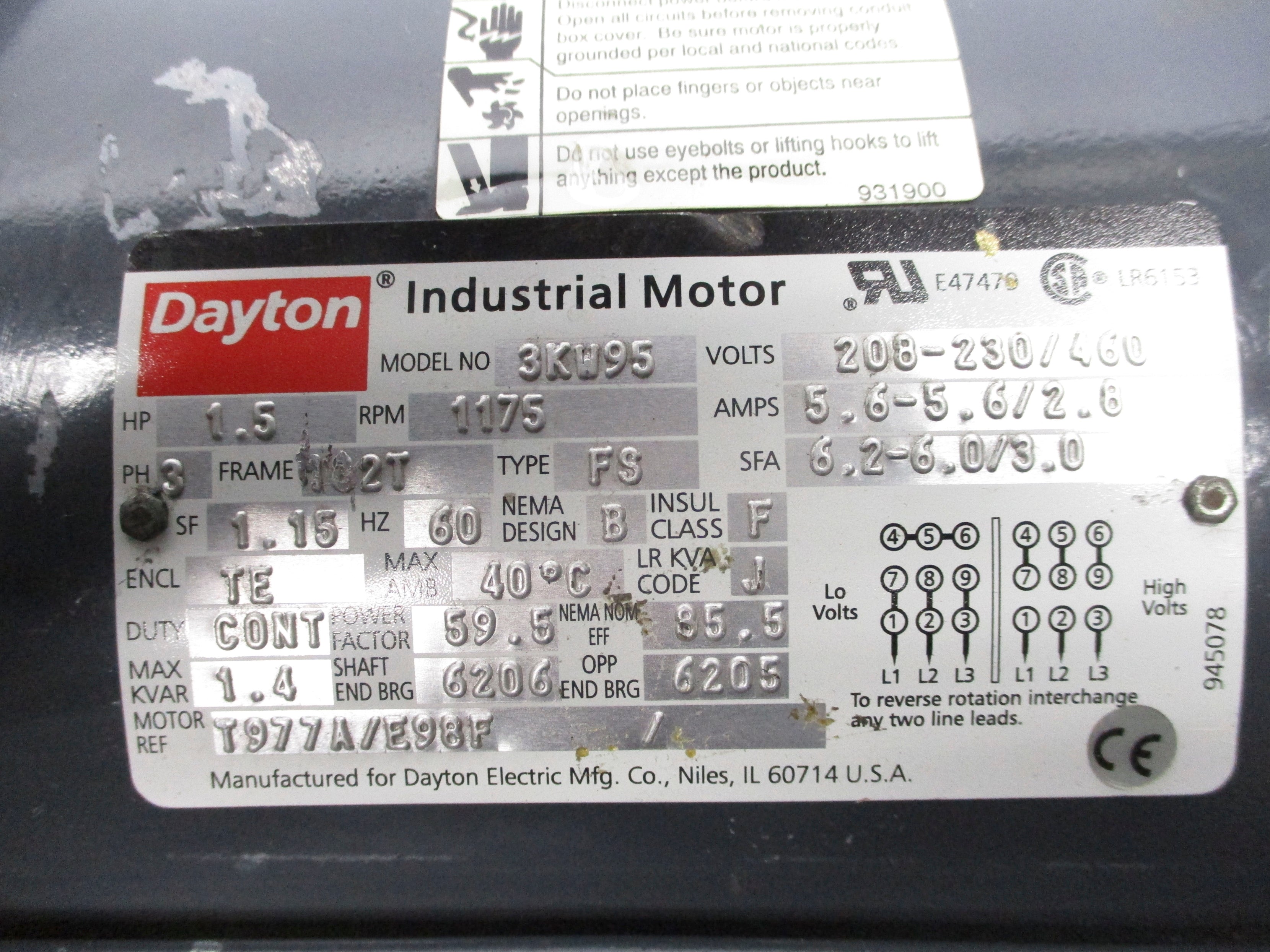 DAYTON 3KW95 (AS PICTURED) UNMP