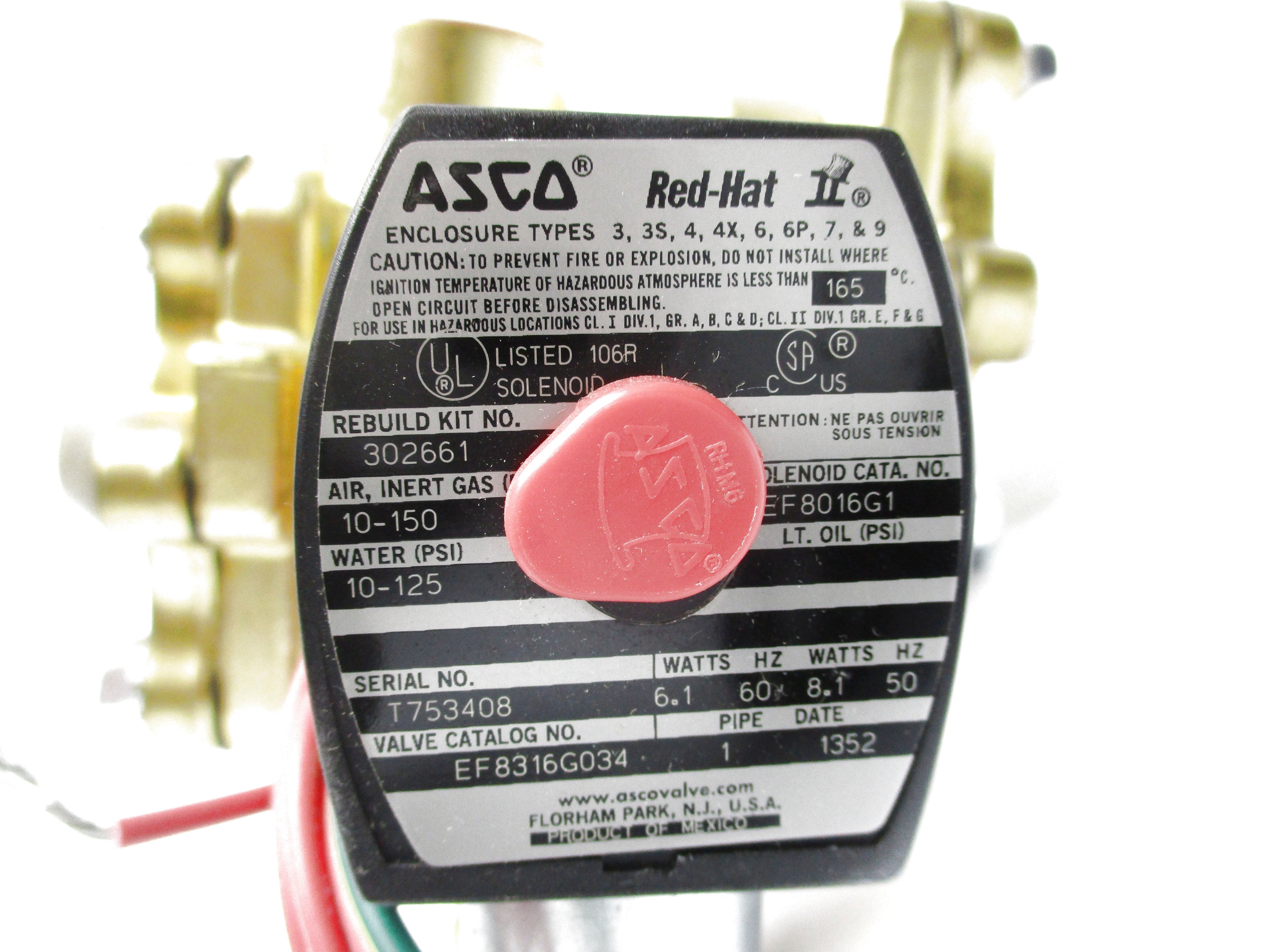 ASCO EF8316G034 110/120V 10-125PSI NSMP