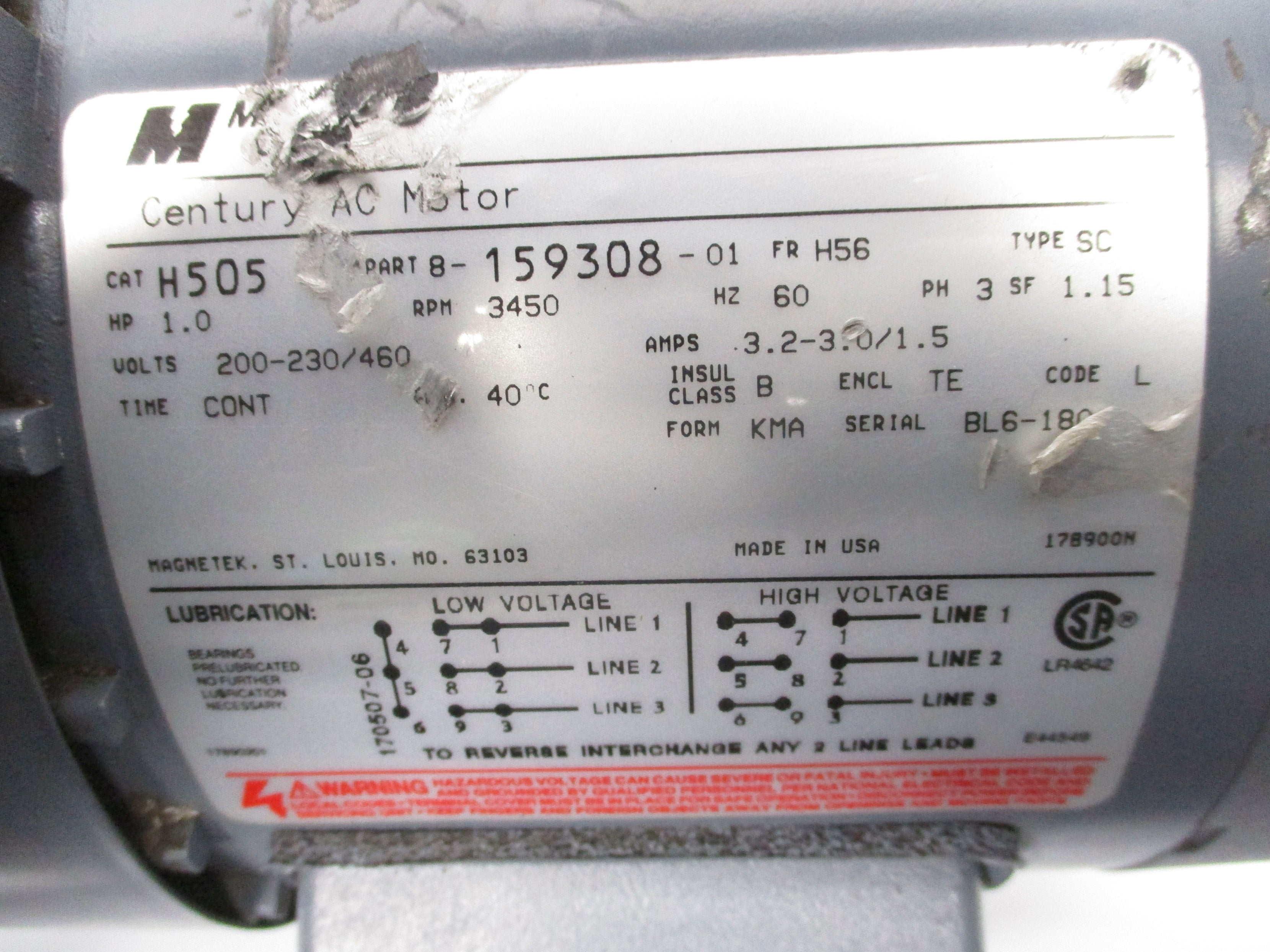 MAGNETEK 8-159308-01 H505 NSNP