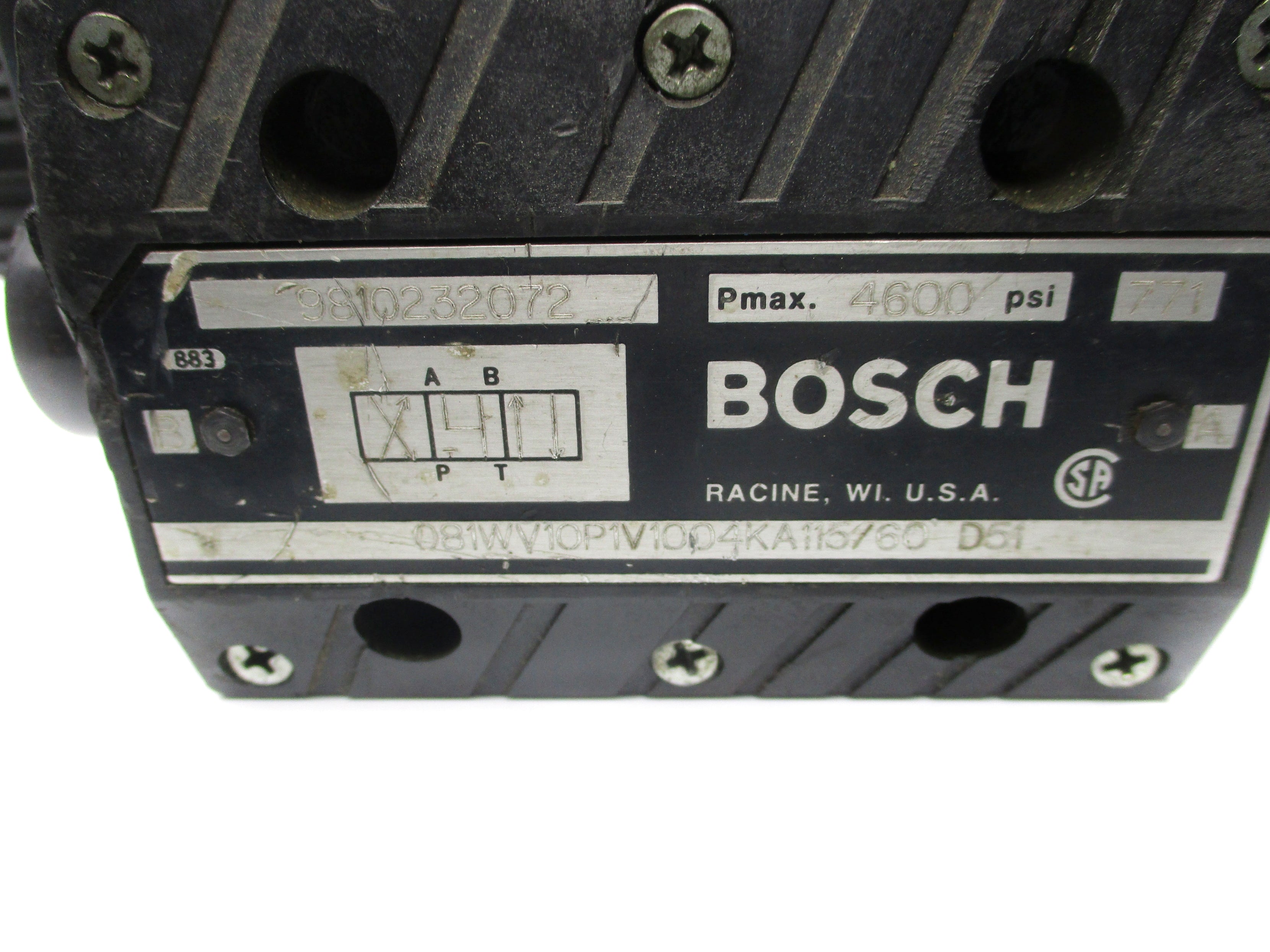 REXROTH 081WV10P1V1004KA115/60-D51 9810232072 4600 PSI UNMP