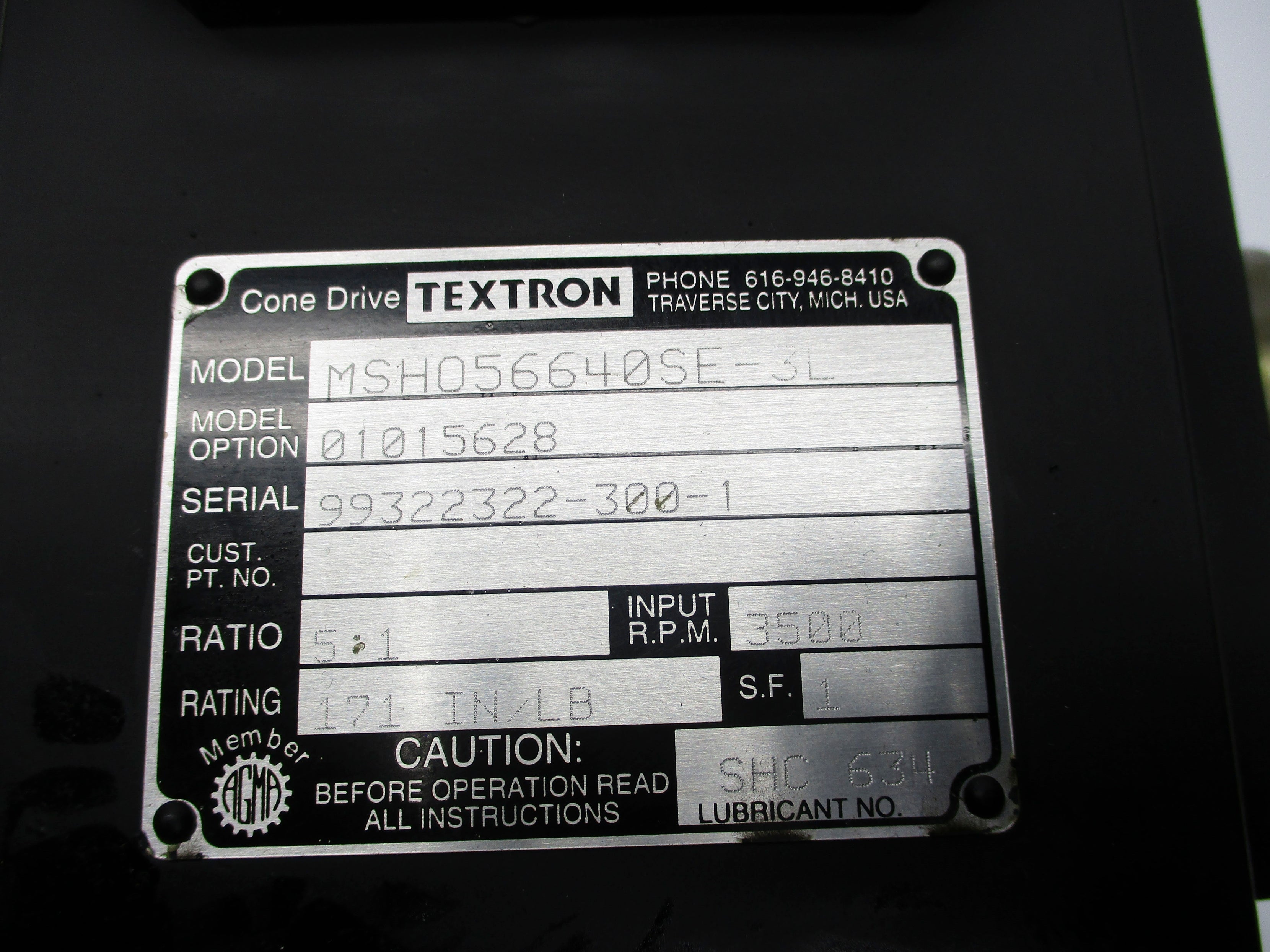 TEXTRON MSHO56640SE-3L UNMP