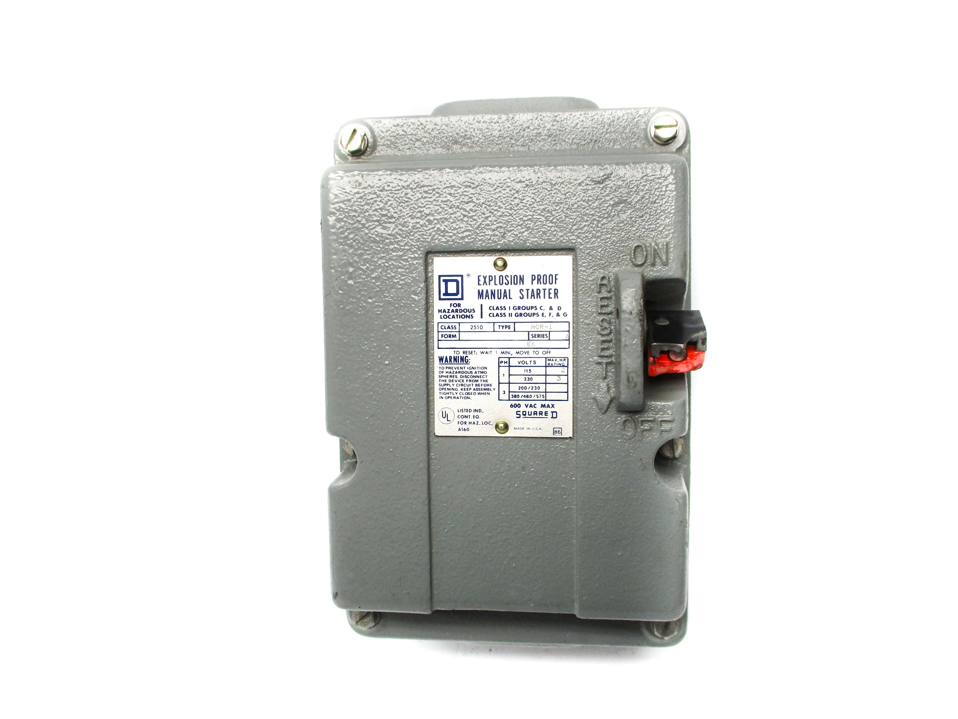 SQUARE D 2510-MCR1 SER. A (AS PICTURED) NSNP