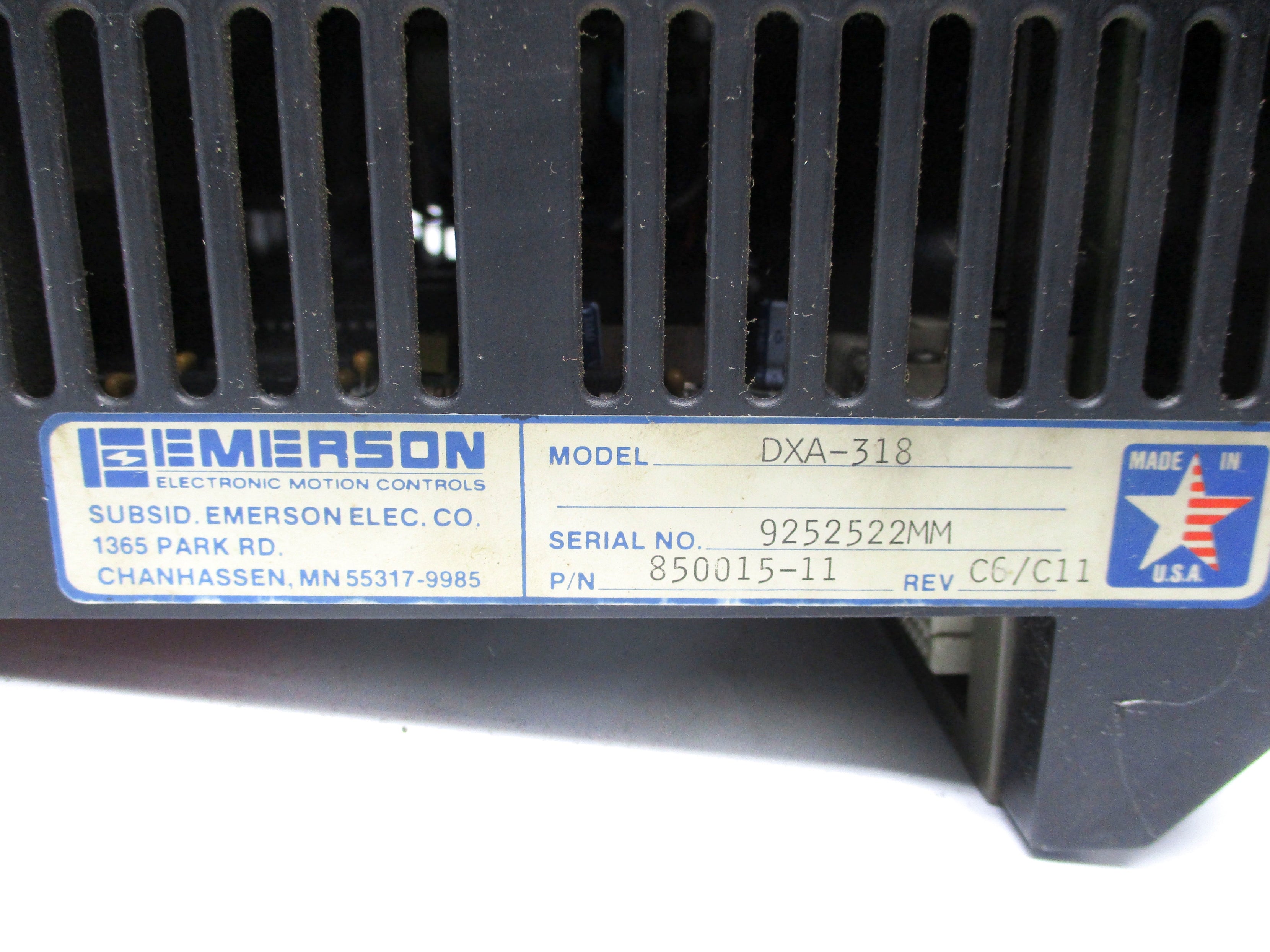 EMERSON DXA-318 850015-11 REV. C6/C11 UNMP