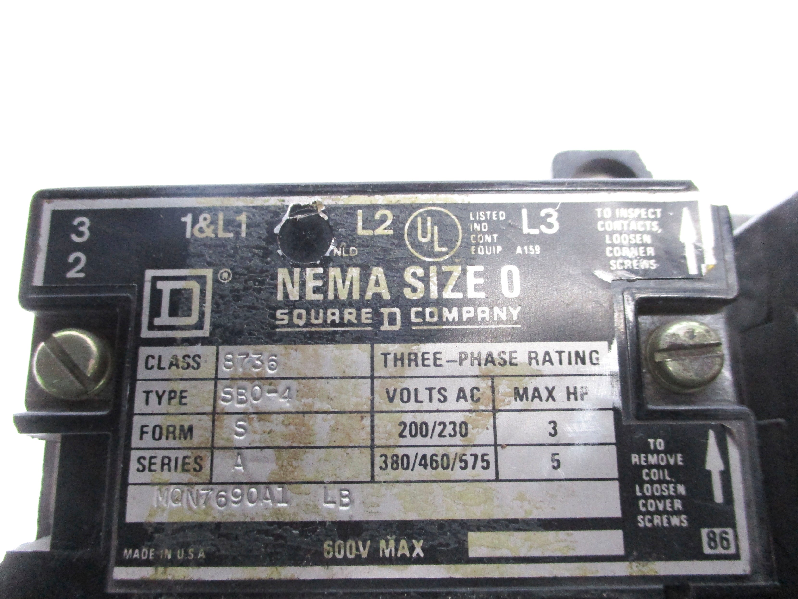 SQUARE D 8736-SB04 SER. A (AS PICTURED) UNMP