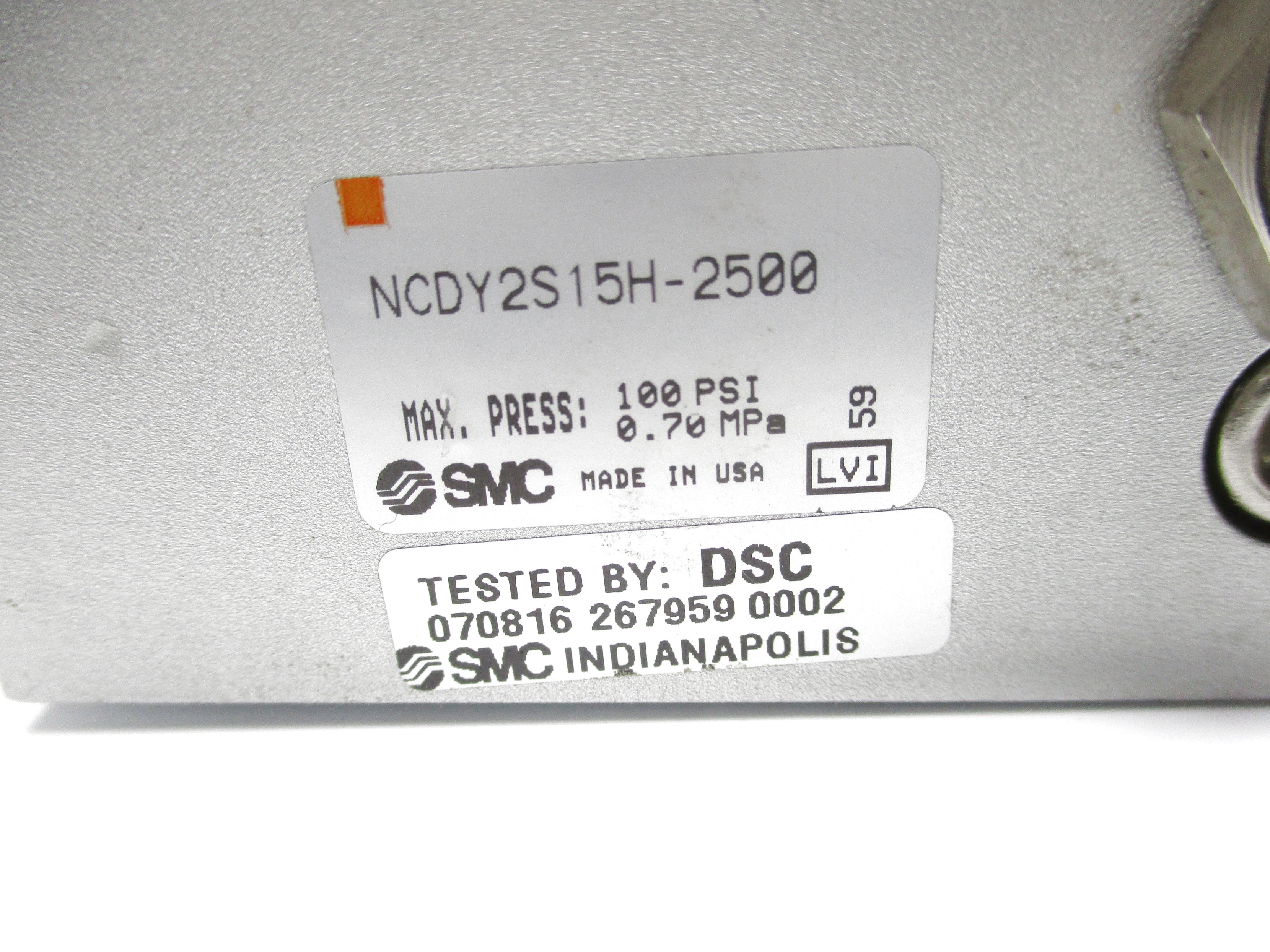SMC NCDY2S15H-2500 100 PSI NSNP