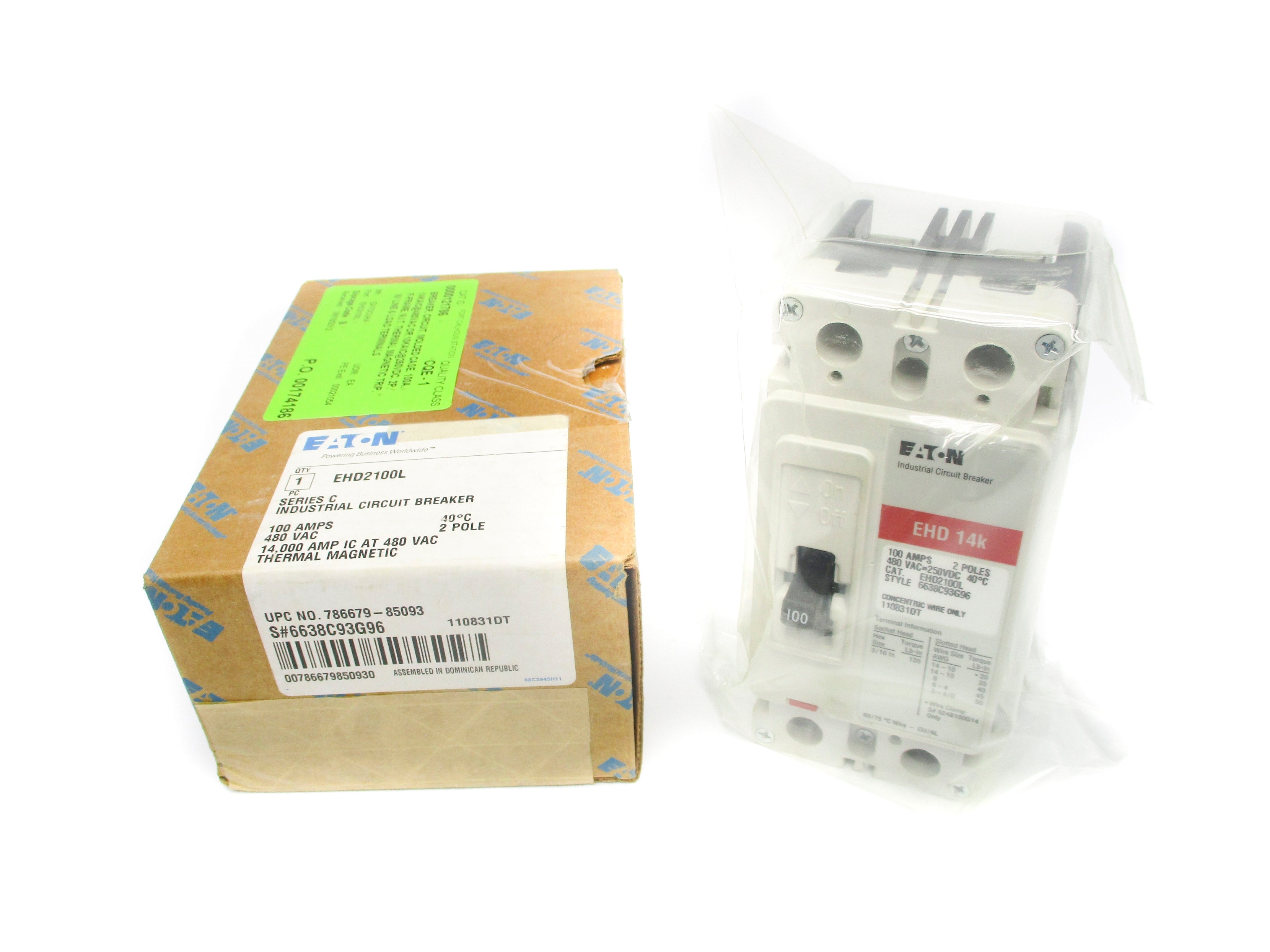 EATON EHD2100L SER. C 480VAC 100A NSMP