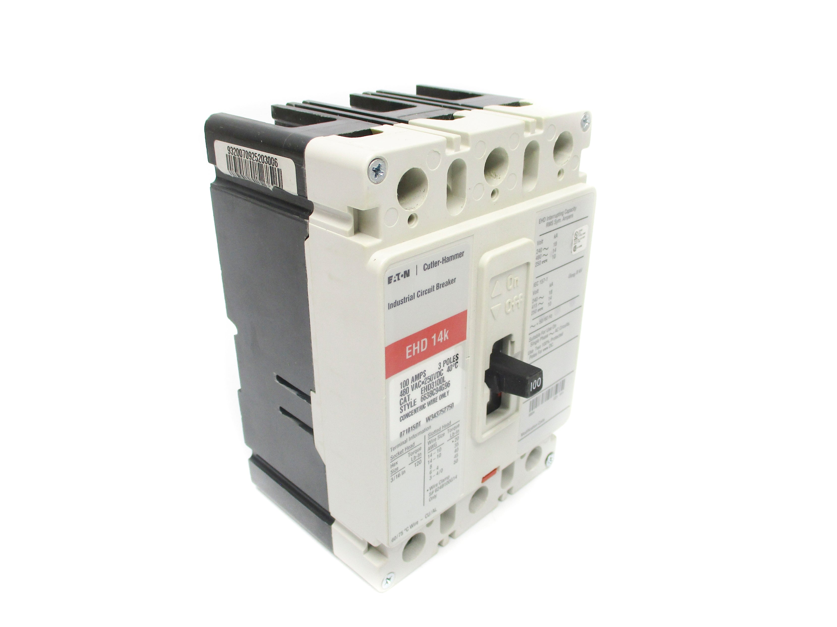 CUTLER HAMMER EHD3100L SER. C 100A NSMP