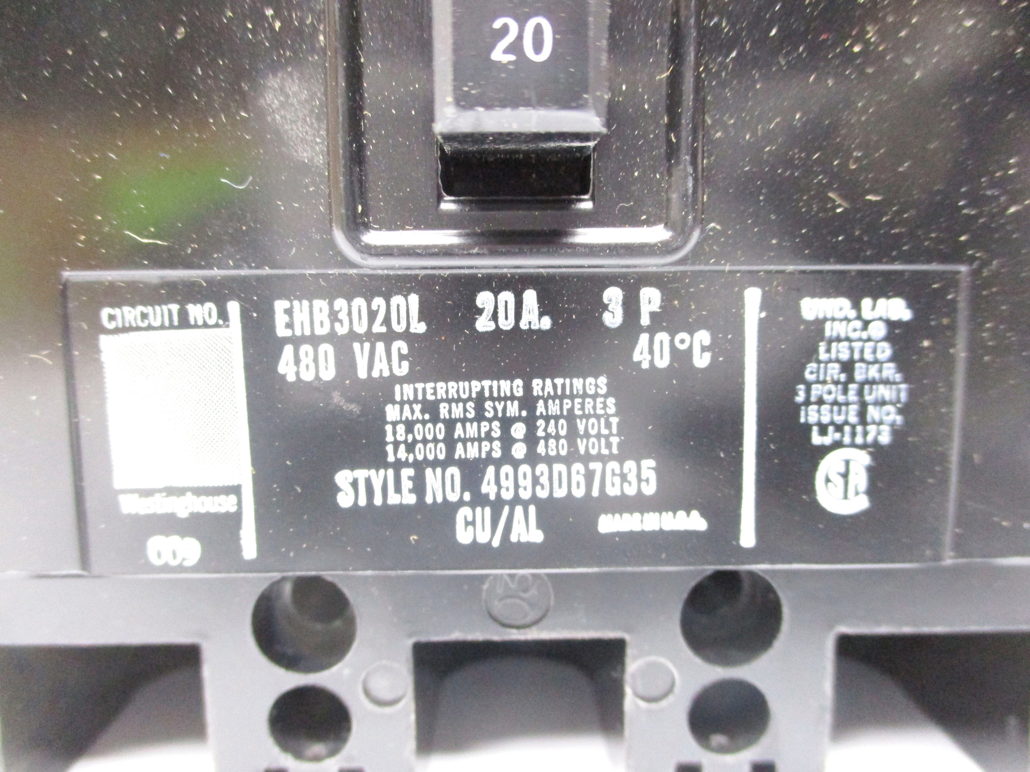 WESTINGHOUSE EHB3020L 20A NSMP