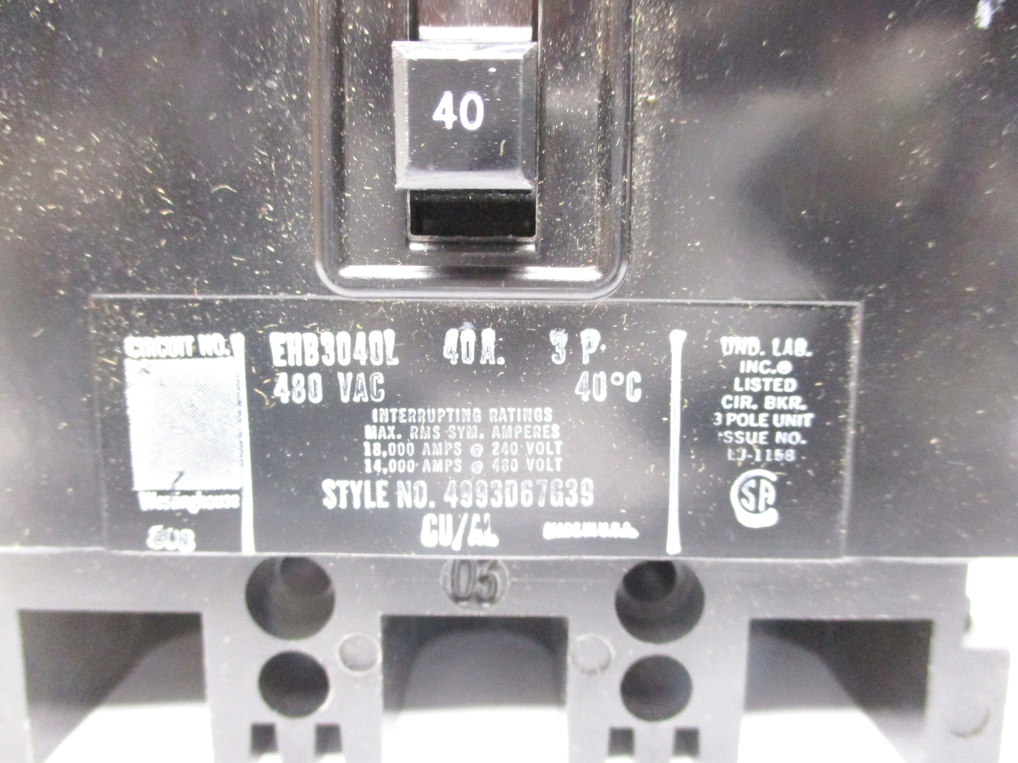 WESTINGHOUSE EHB3040L 40A NSMP