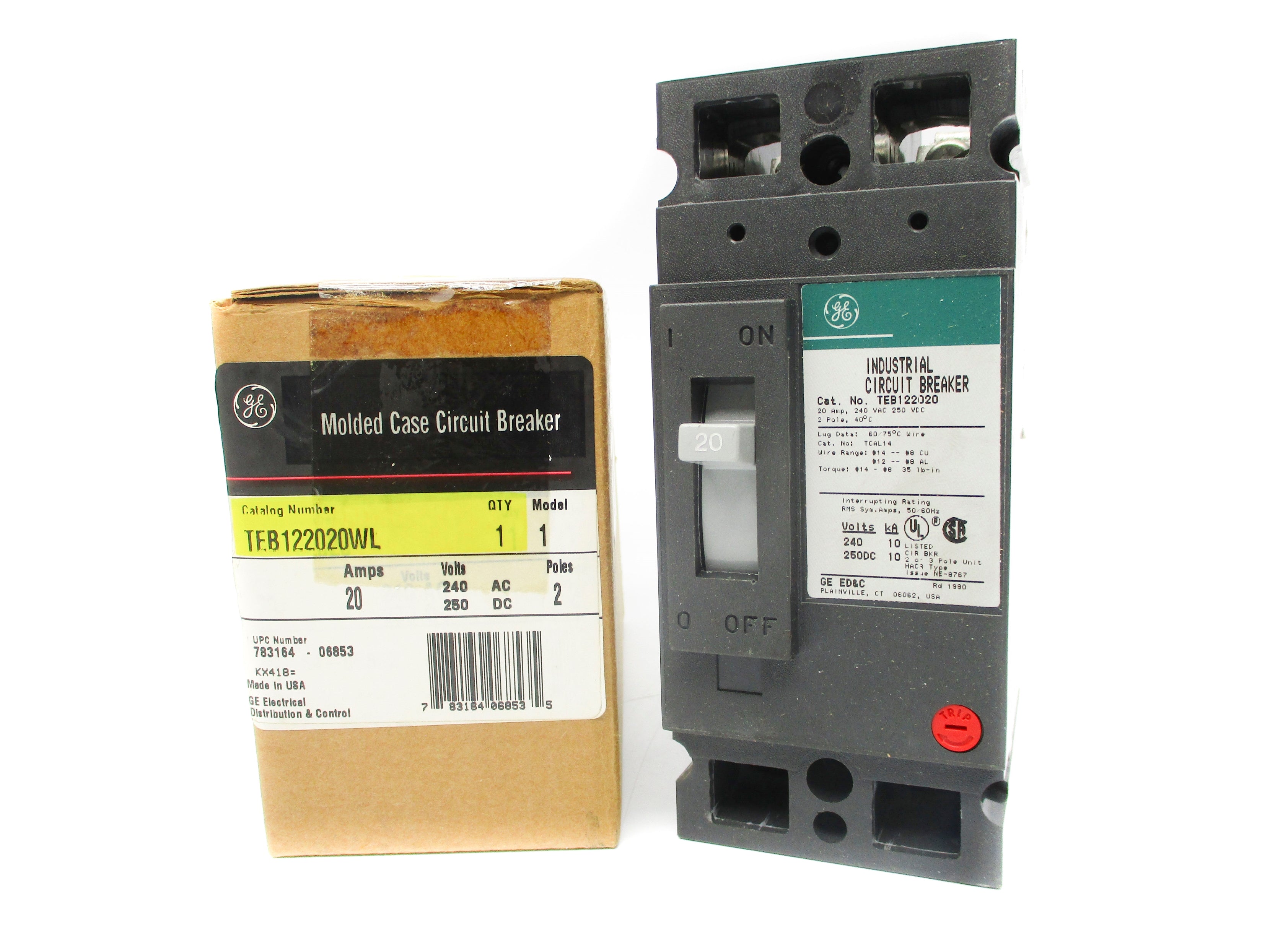 GENERAL ELECTRIC TEB122020WL 250VDC 20A (GREEN) NSMP