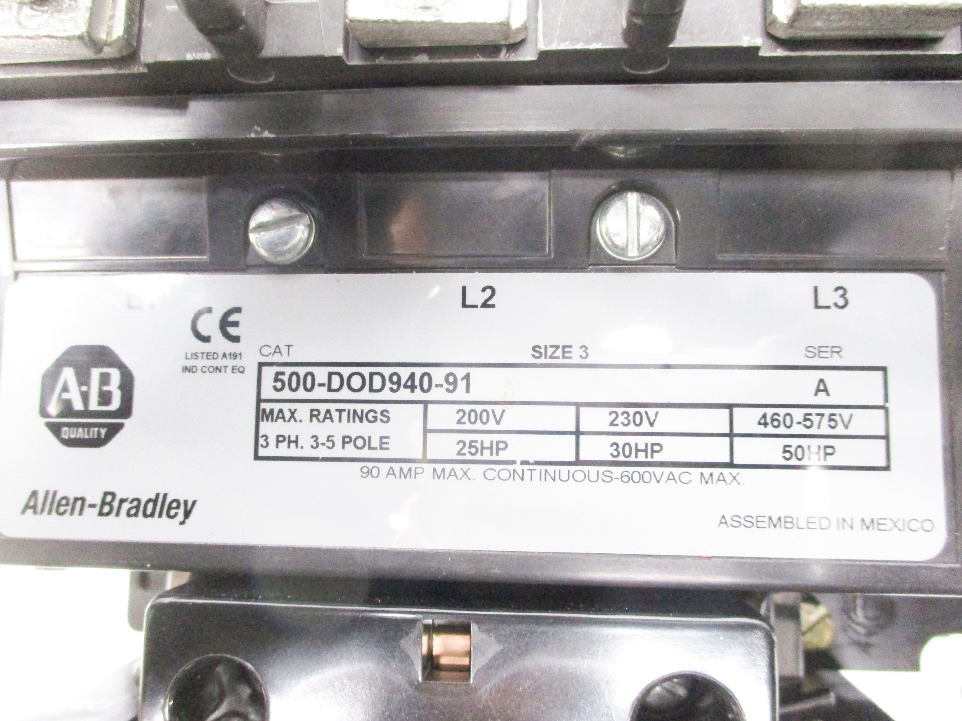 INDUSTRIAL SPARE PART 500-DOD940-91 SER. A NSMP