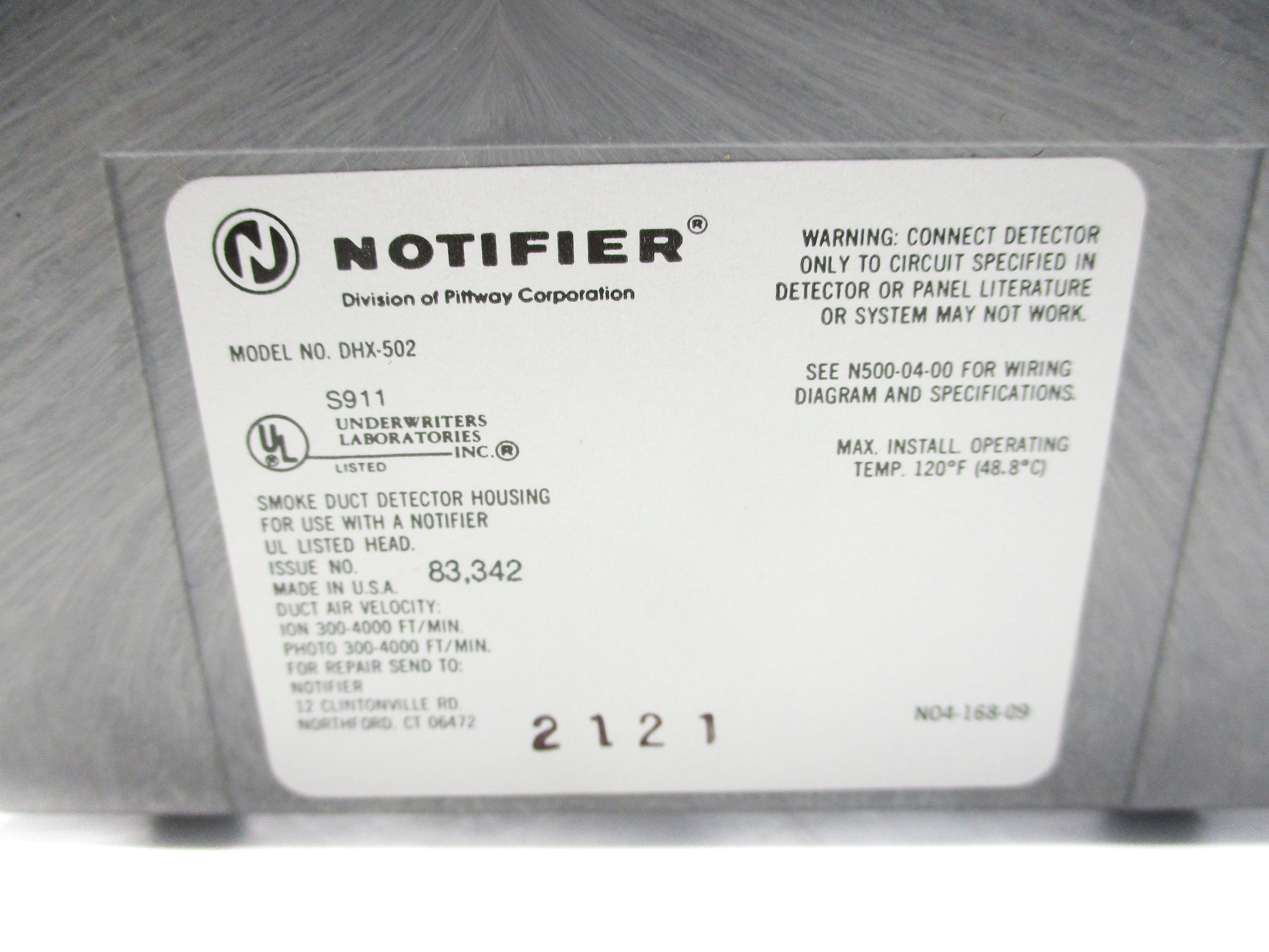 NOTIFIER DHX-502 NSMP