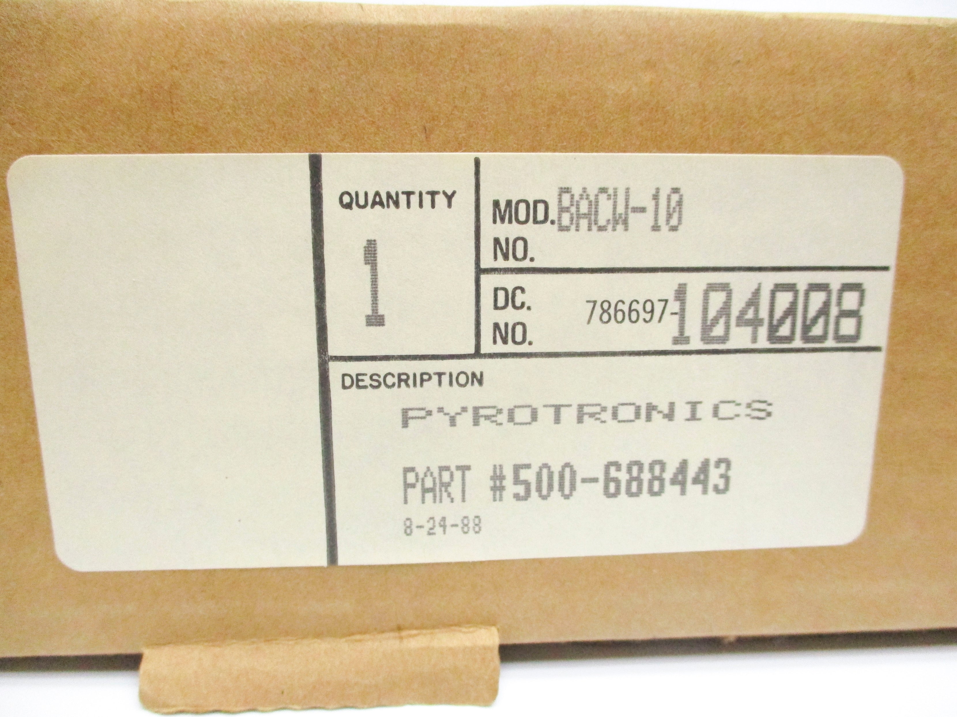 PYROTRONICS BACW-10 500-688443 NSMP