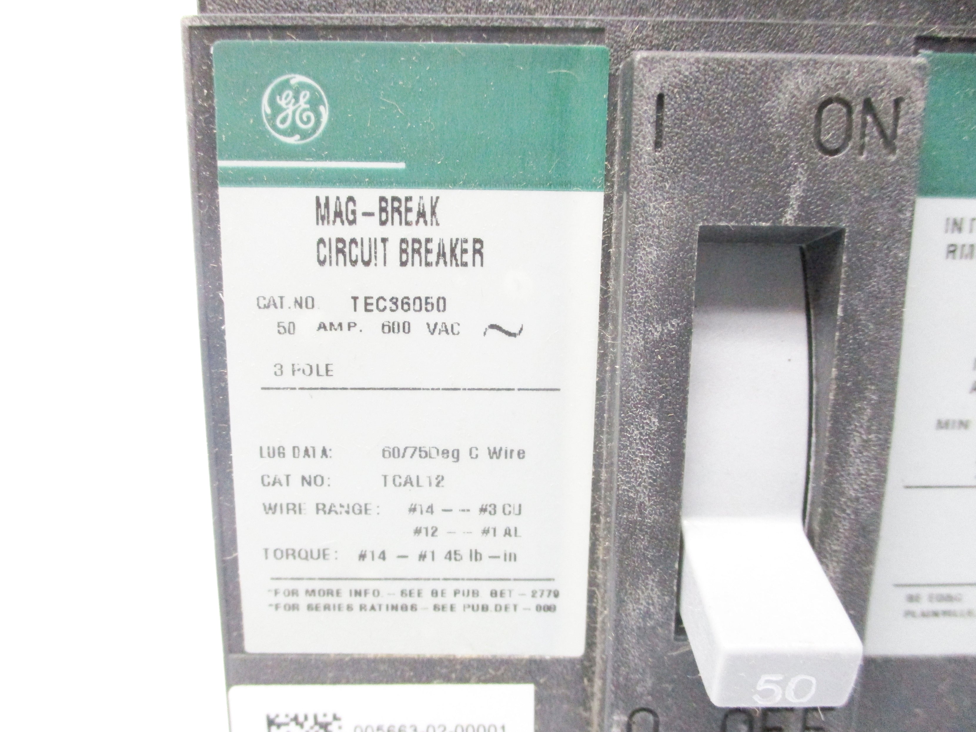 GENERAL ELECTRIC TEC36050 50A NSMP
