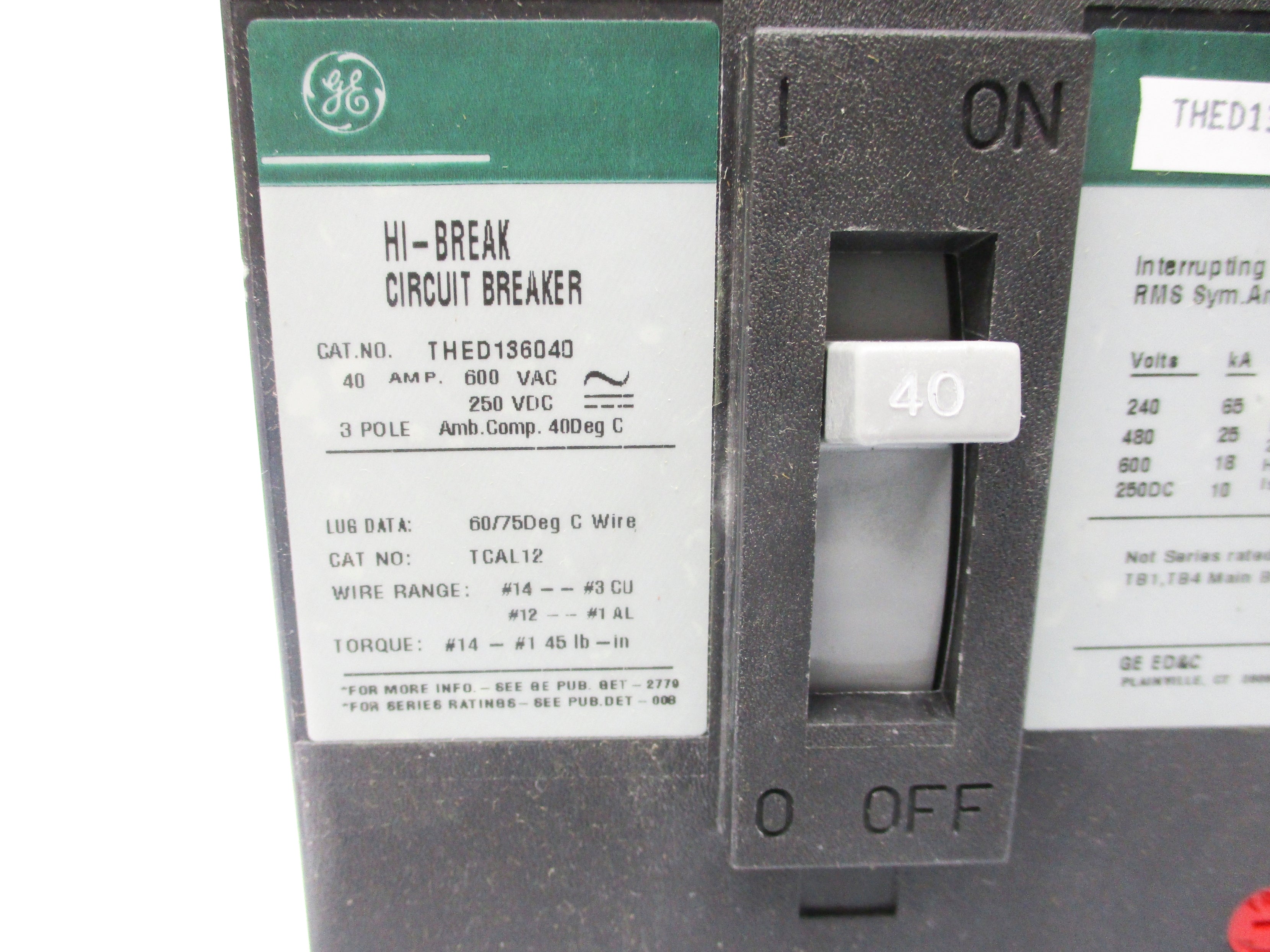 GENERAL ELECTRIC THED136040 40A NSMP