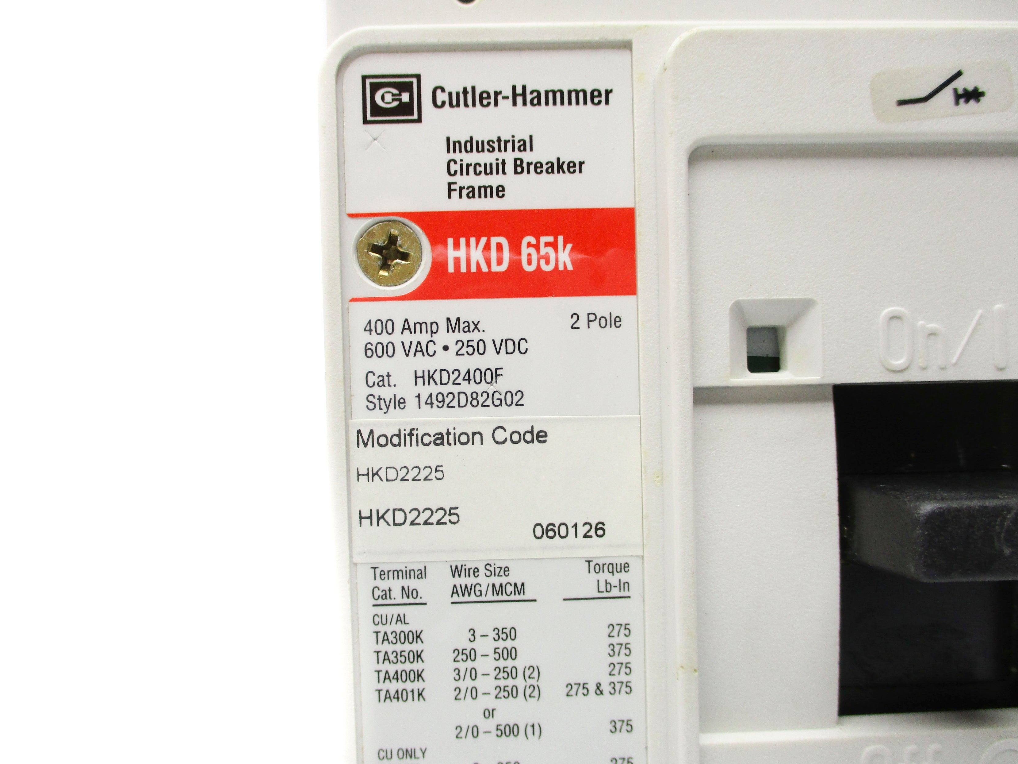 CUTLER HAMMER HKD2225 SER. C 225A NSMP