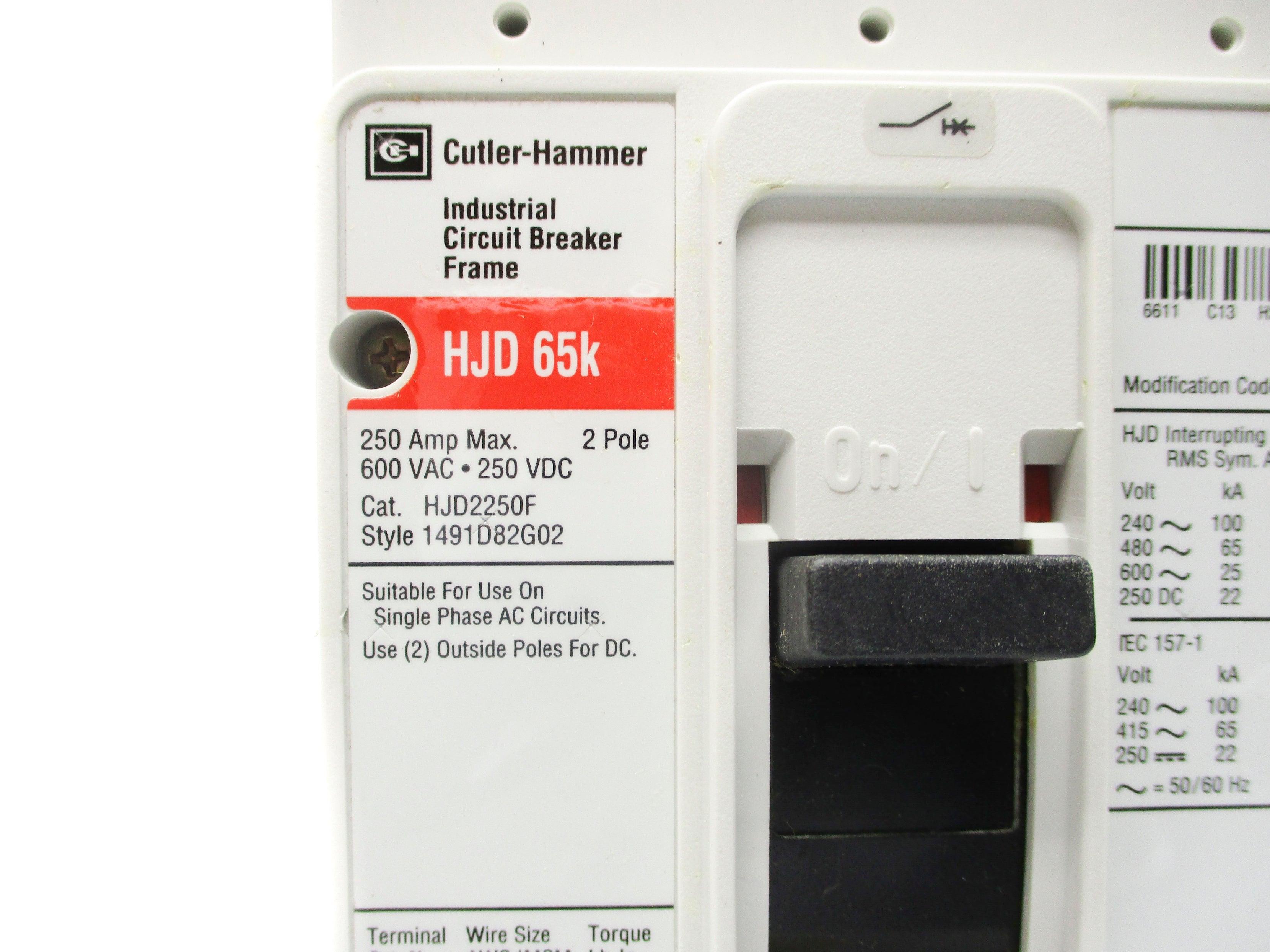 CUTLER HAMMER HJD2225 SER. C 225A NSMP
