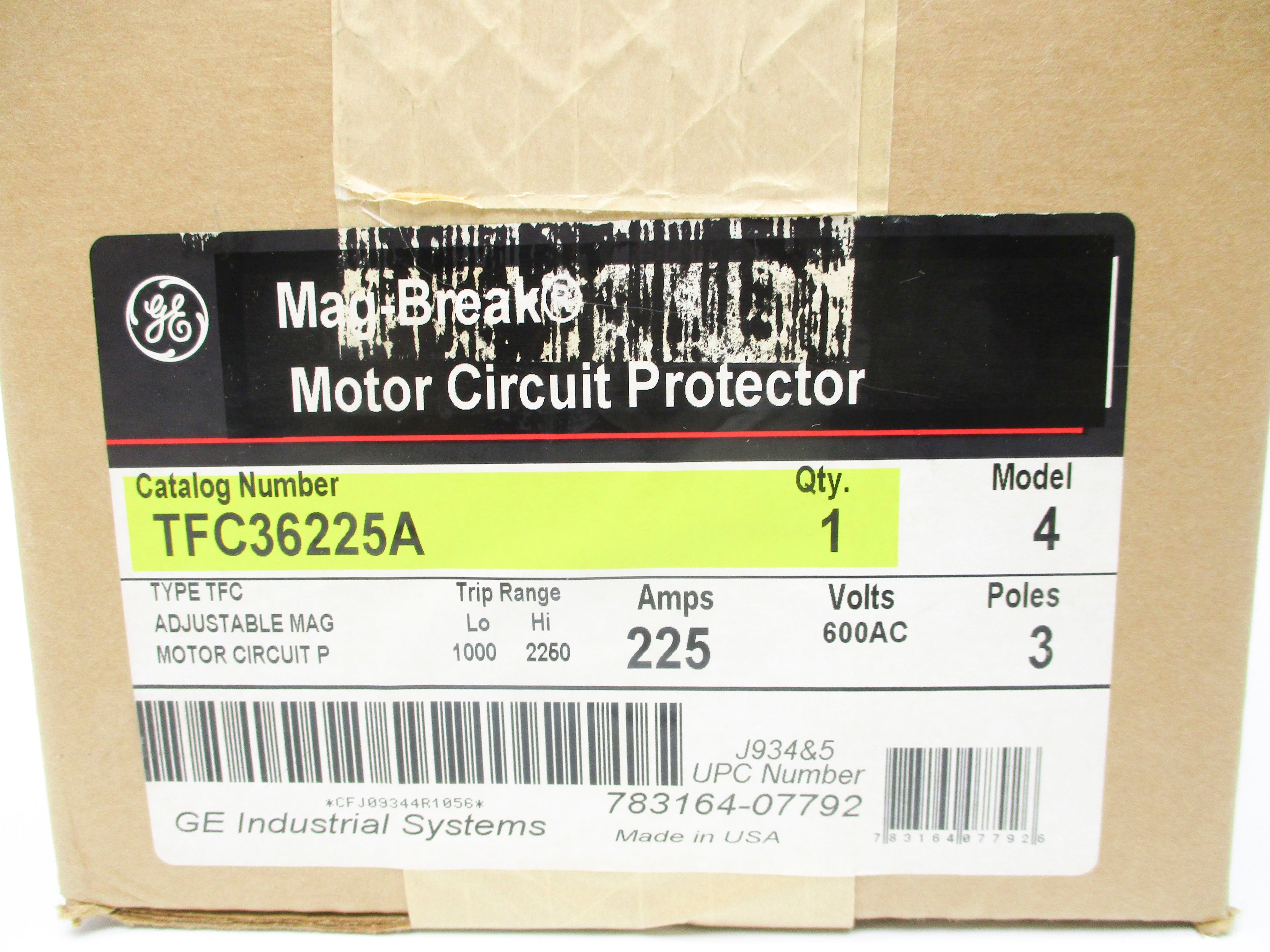 GENERAL ELECTRIC TFC36225A 600V 225A NSFS